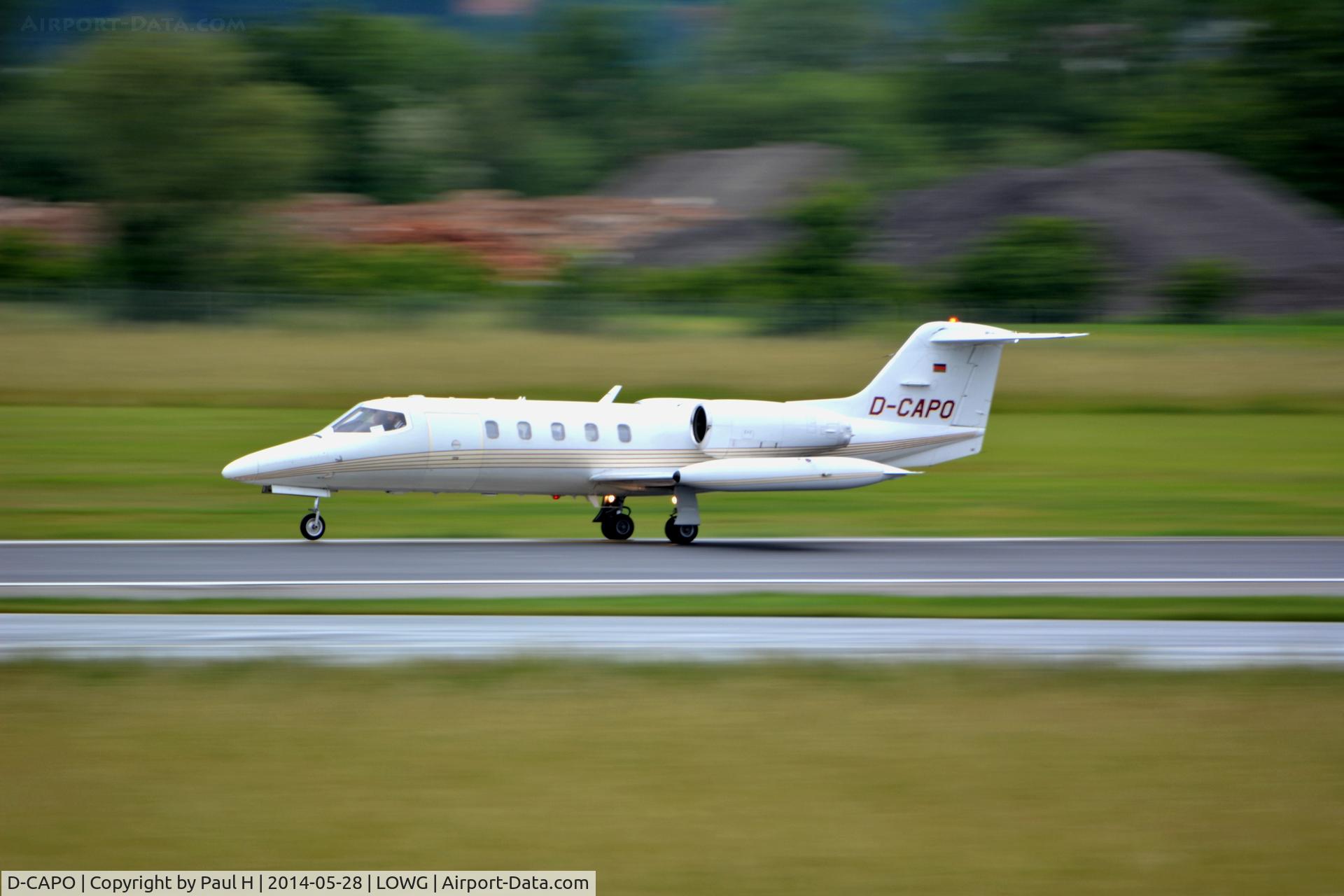 D-CAPO, 1977 Learjet 35A C/N 35A-159, Learjet35, take-off from LOWG