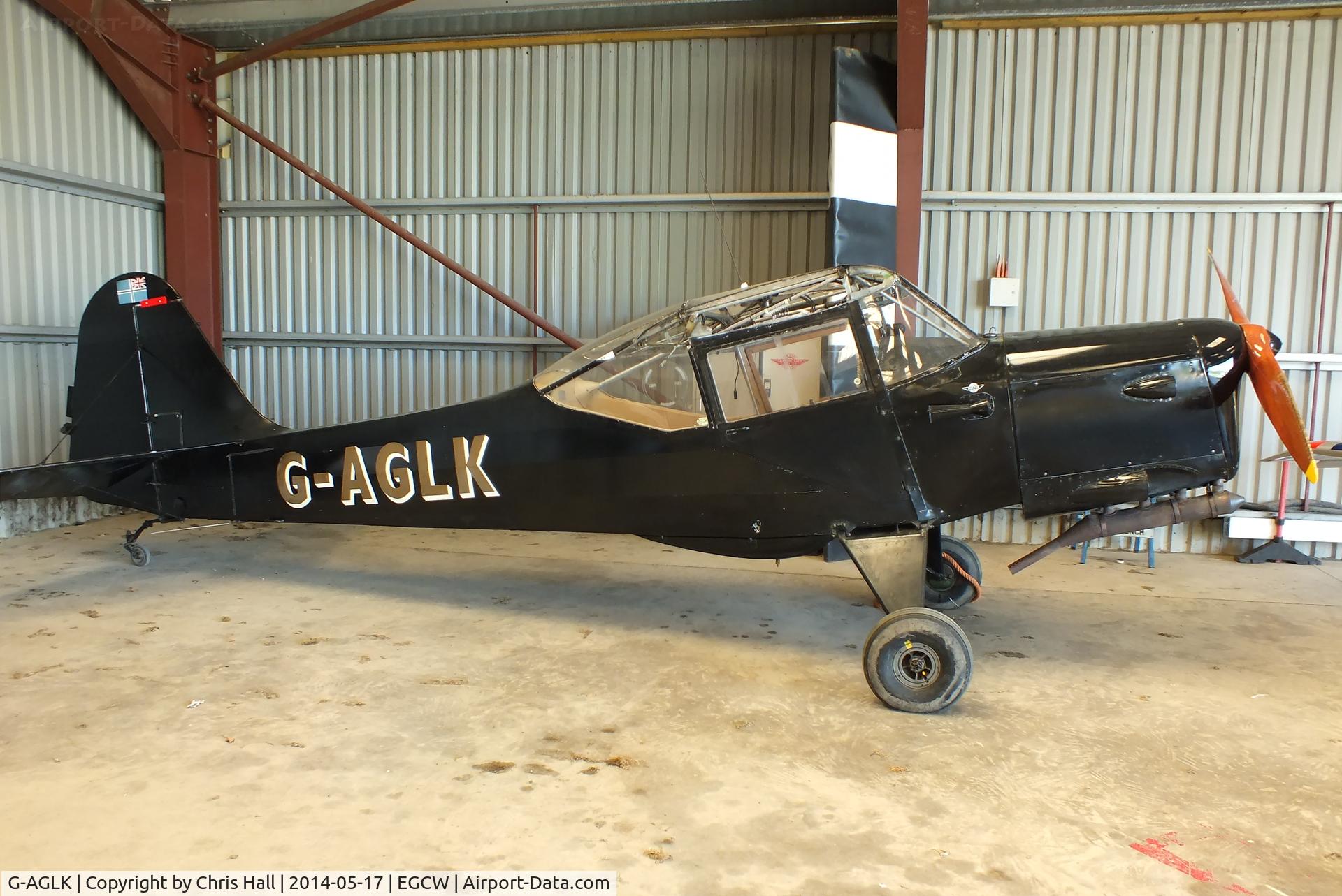 G-AGLK, 1944 Taylorcraft J Auster 5 C/N 1137, hangared at Welshpool