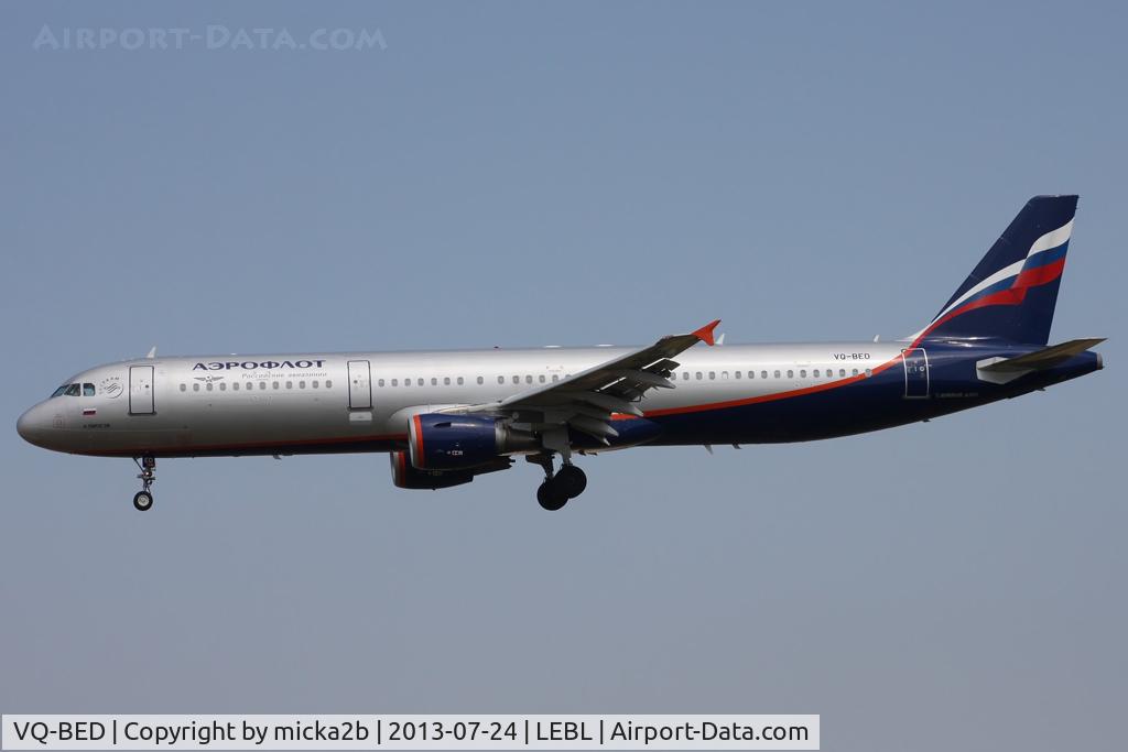 VQ-BED, 2009 Airbus A321-213 C/N 4074, Landing
