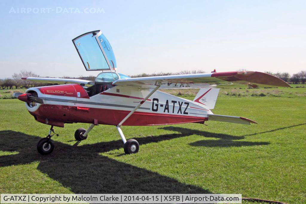 G-ATXZ, 1966 Bolkow Bo-208C Junior C/N 624, Bolkow BO-208C Junior, Fishburn Airfield UK, April 2014.