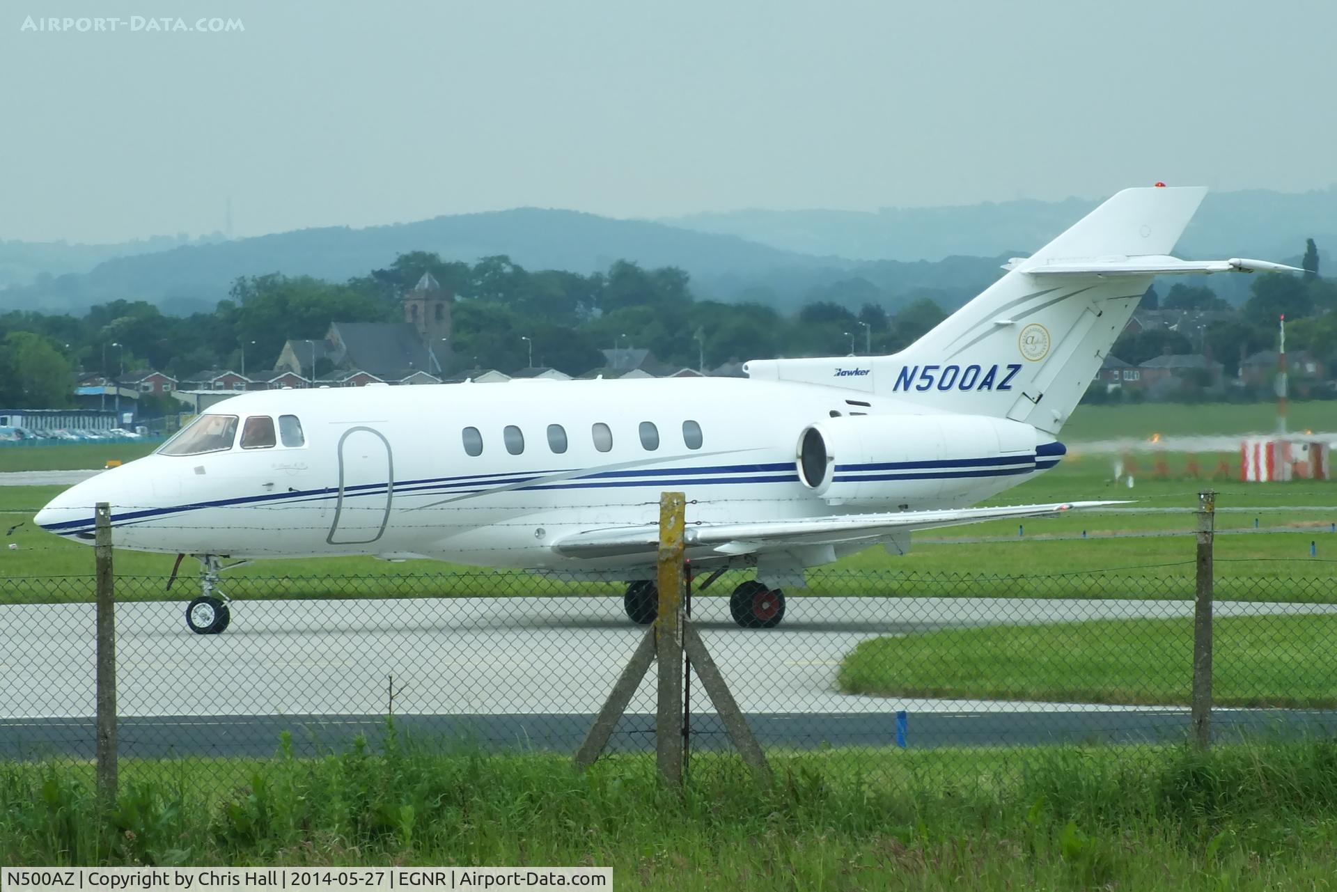 N500AZ, 2003 Raytheon Hawker 800XP C/N 258607, on the compass base at Hawarden