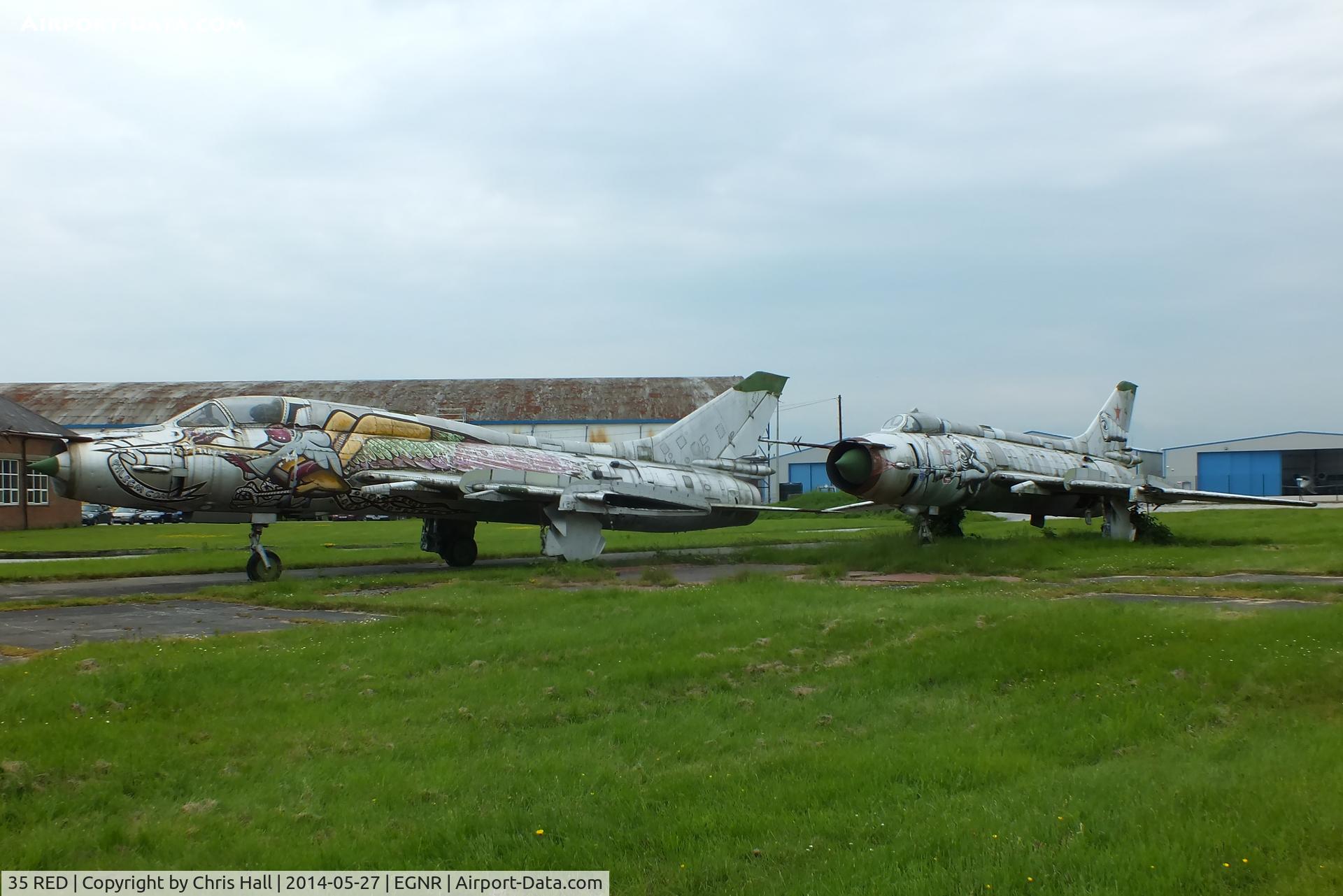 35 RED, Sukhoi Su-17M C/N 25102, with Sukhoi Su-17M fitter 54 RED behind it