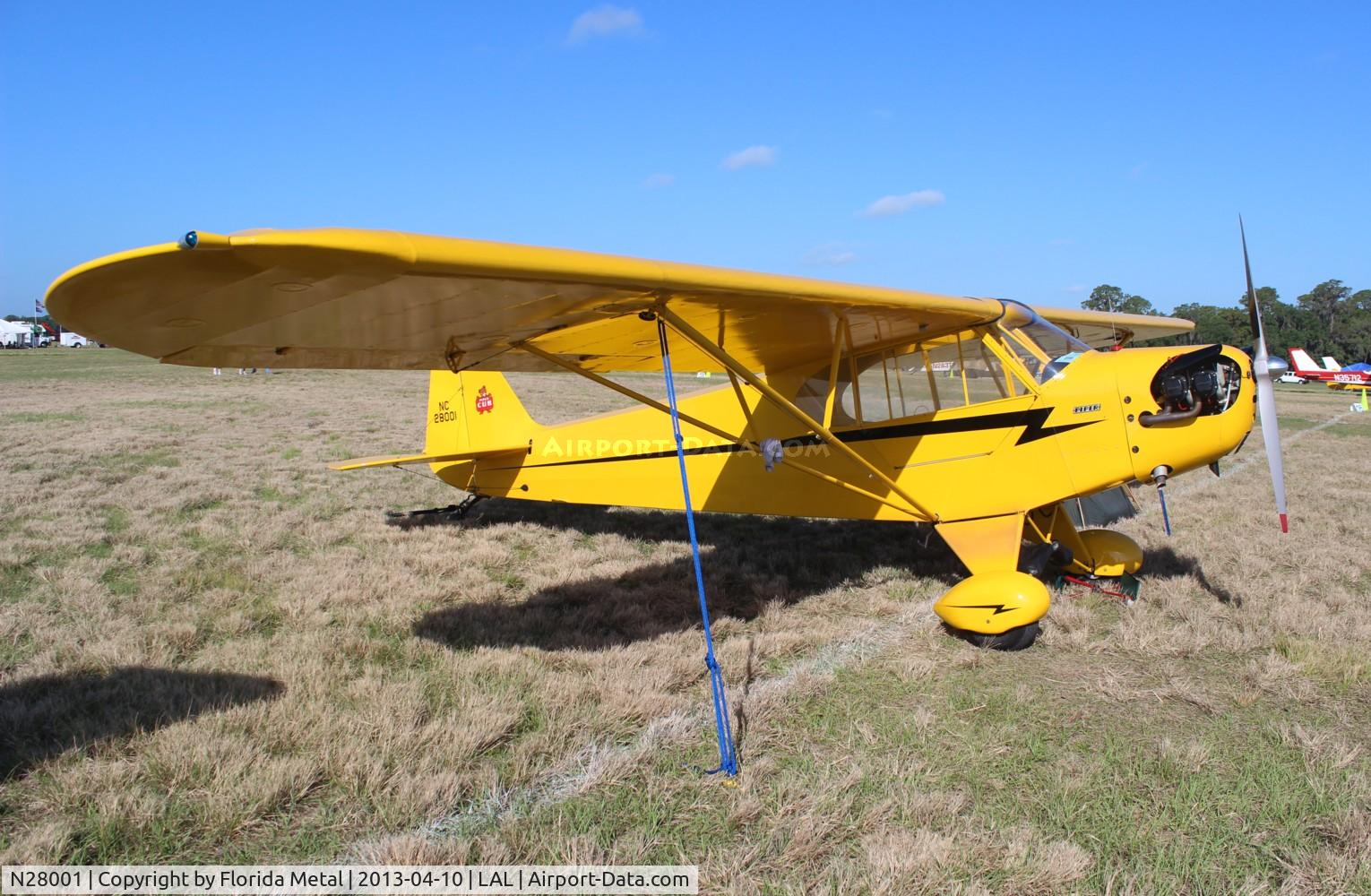 N28001, 1946 Piper J3C-65 Cub C/N 18874, Piper J3C Cub at Sun N Fun