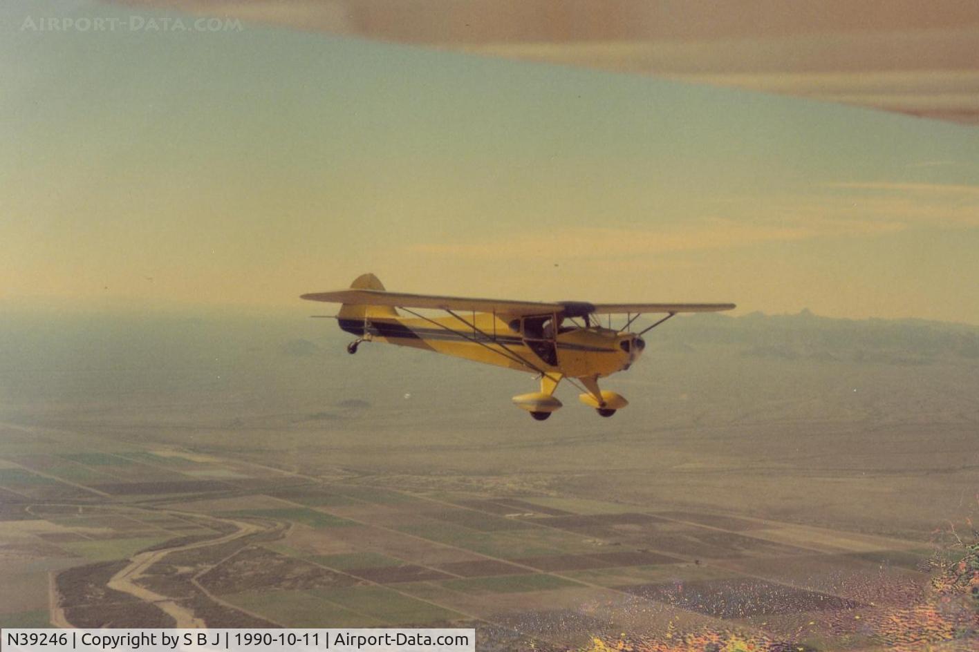N39246, 1945 Taylorcraft BC12-D C/N 6500, 246 eastbound near Brawley,Calif. Destination Memphis,Tennessee.