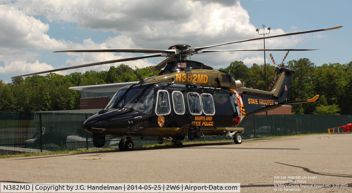 N382MD, 2013 AgustaWestland AW-139 C/N 41287, At St. Mary's.