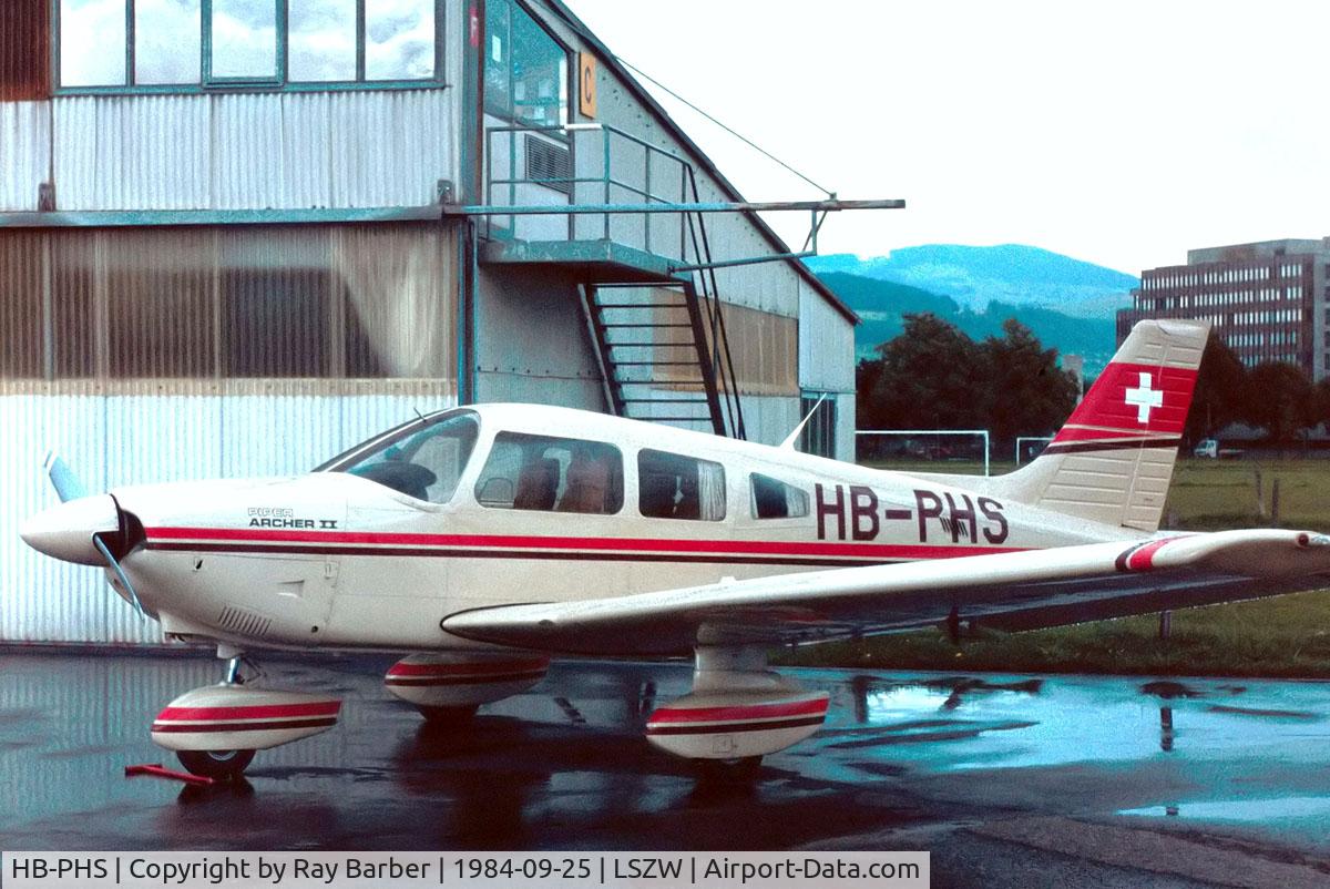 HB-PHS, 1983 Piper PA-28-181 Archer II C/N 28-8390061, Piper PA-28-181 Archer II [28-8390061] Thun~HB 25/09/1984