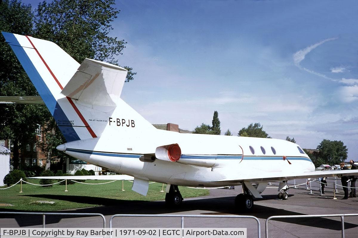 F-BPJB, Dassault Falcon (Mystere) 20GF C/N 145, Dassault Falcon 20C [145] Cranfield~G 02/09/1971. From a slide.
