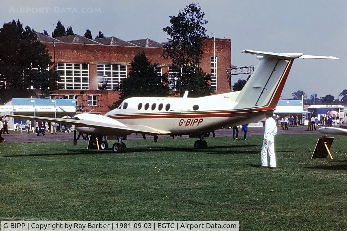 G-BIPP, 1981 Beech B200 Super King Air King Air C/N BB-878, Beech 200 Super King Air [BB-878] Cranfield~G 03/09/1981. From a slide.
