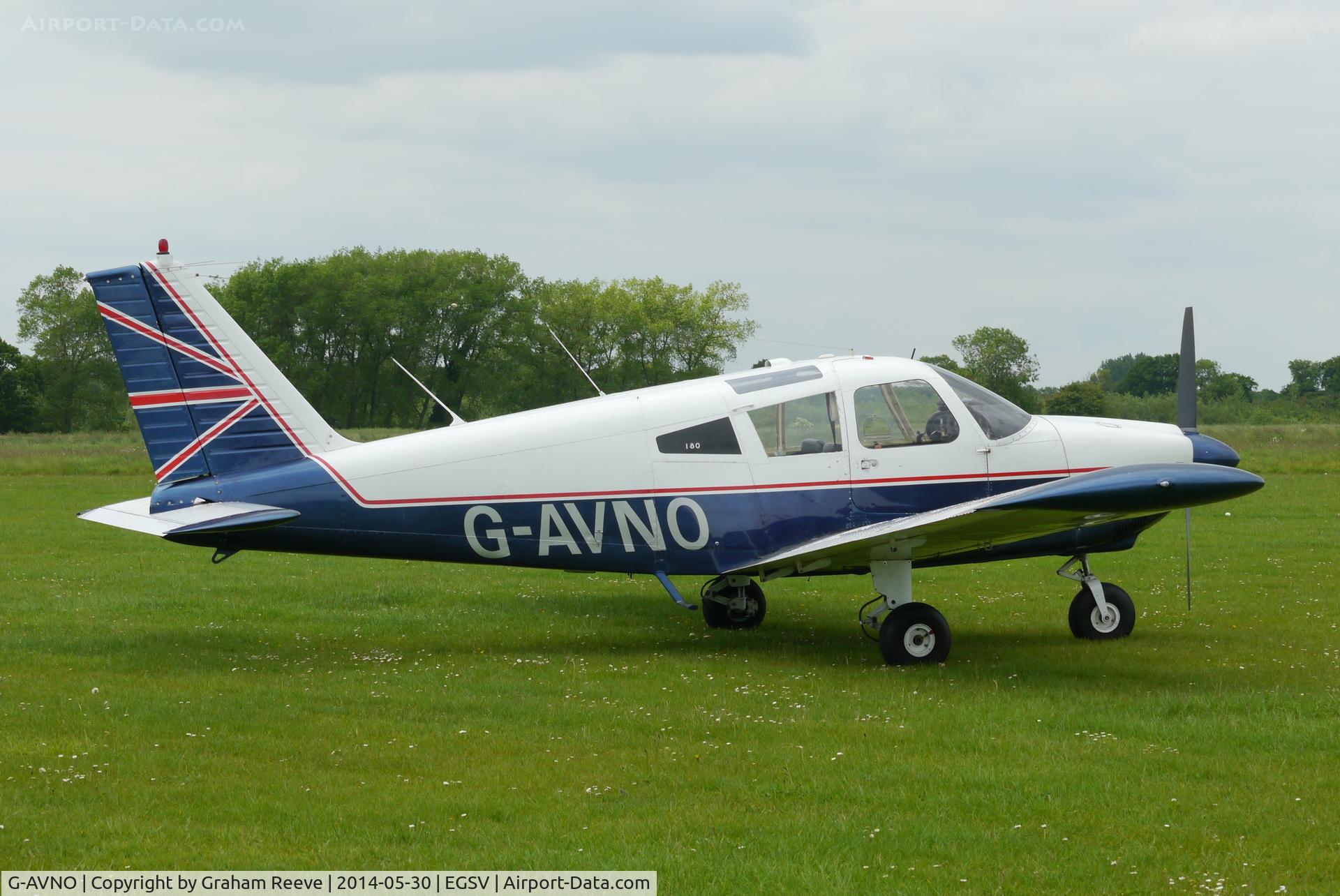 G-AVNO, 1967 Piper PA-28-180 Cherokee C/N 28-4105, Parked at Old Buckenham.