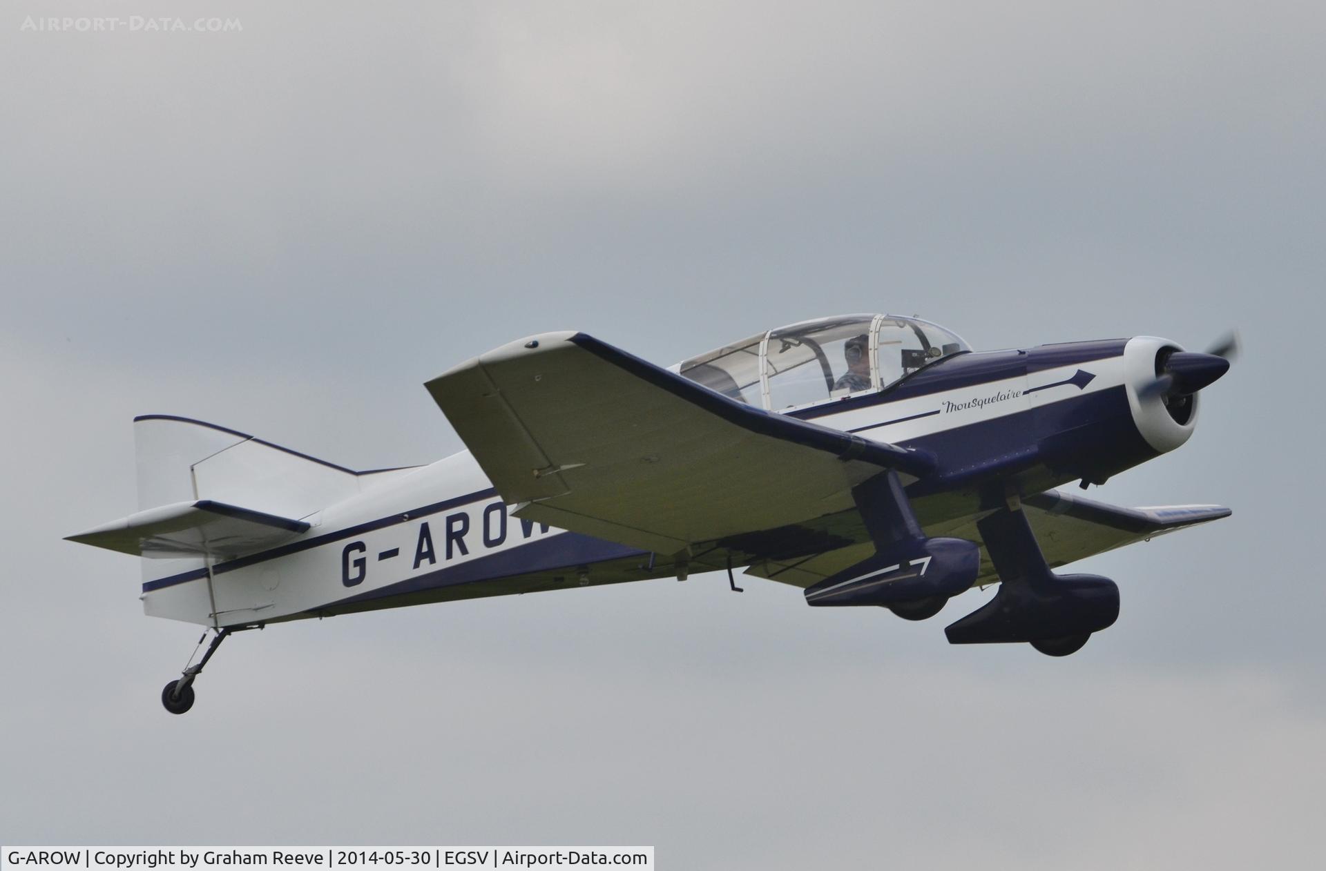 G-AROW, 1961 Jodel D-140B Mousequetaire II C/N 71, Departing from Old Buckenham.