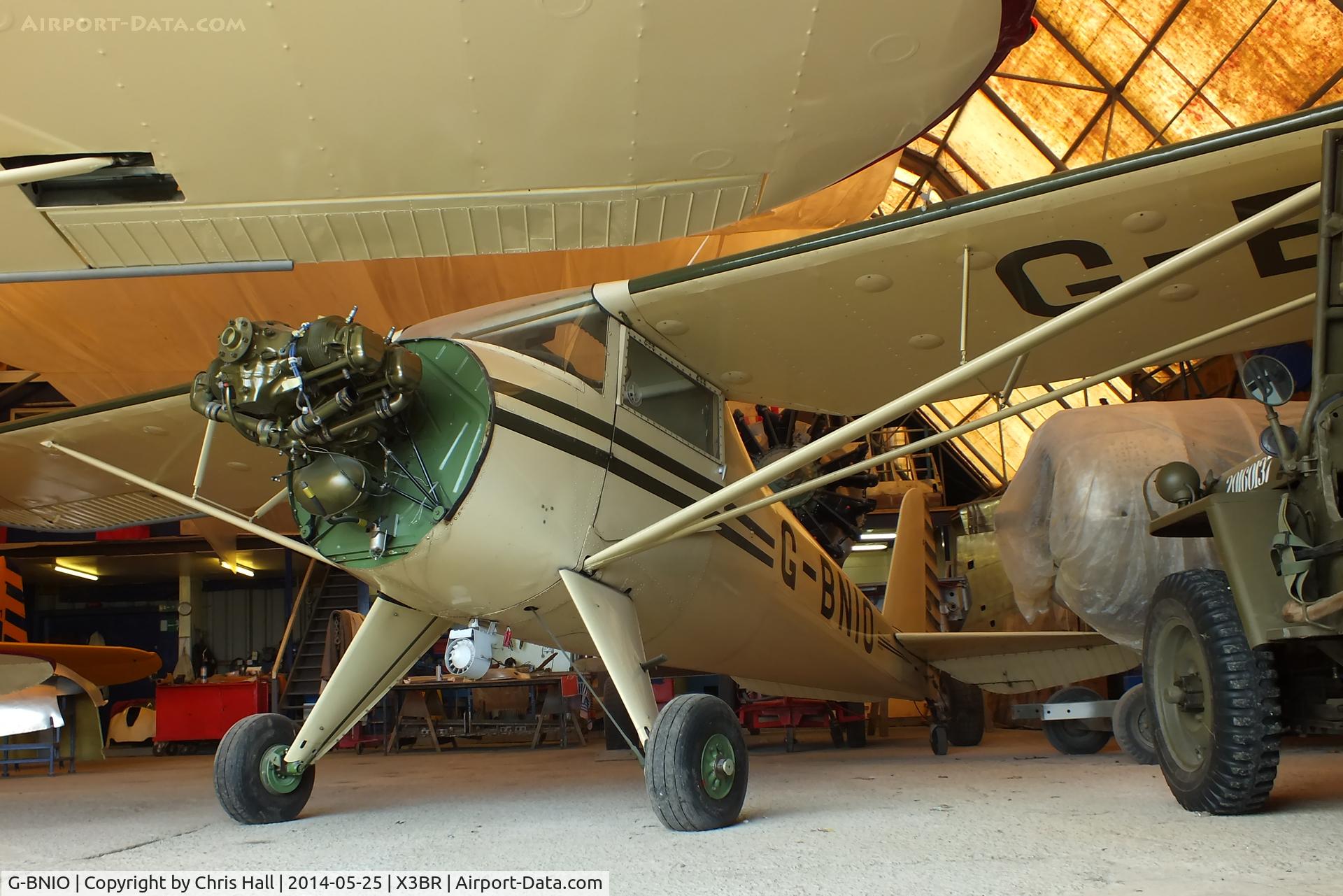 G-BNIO, 1946 Luscombe 8A C/N 2120, inside the Beech Restorations hangar at Bruntingthorpe