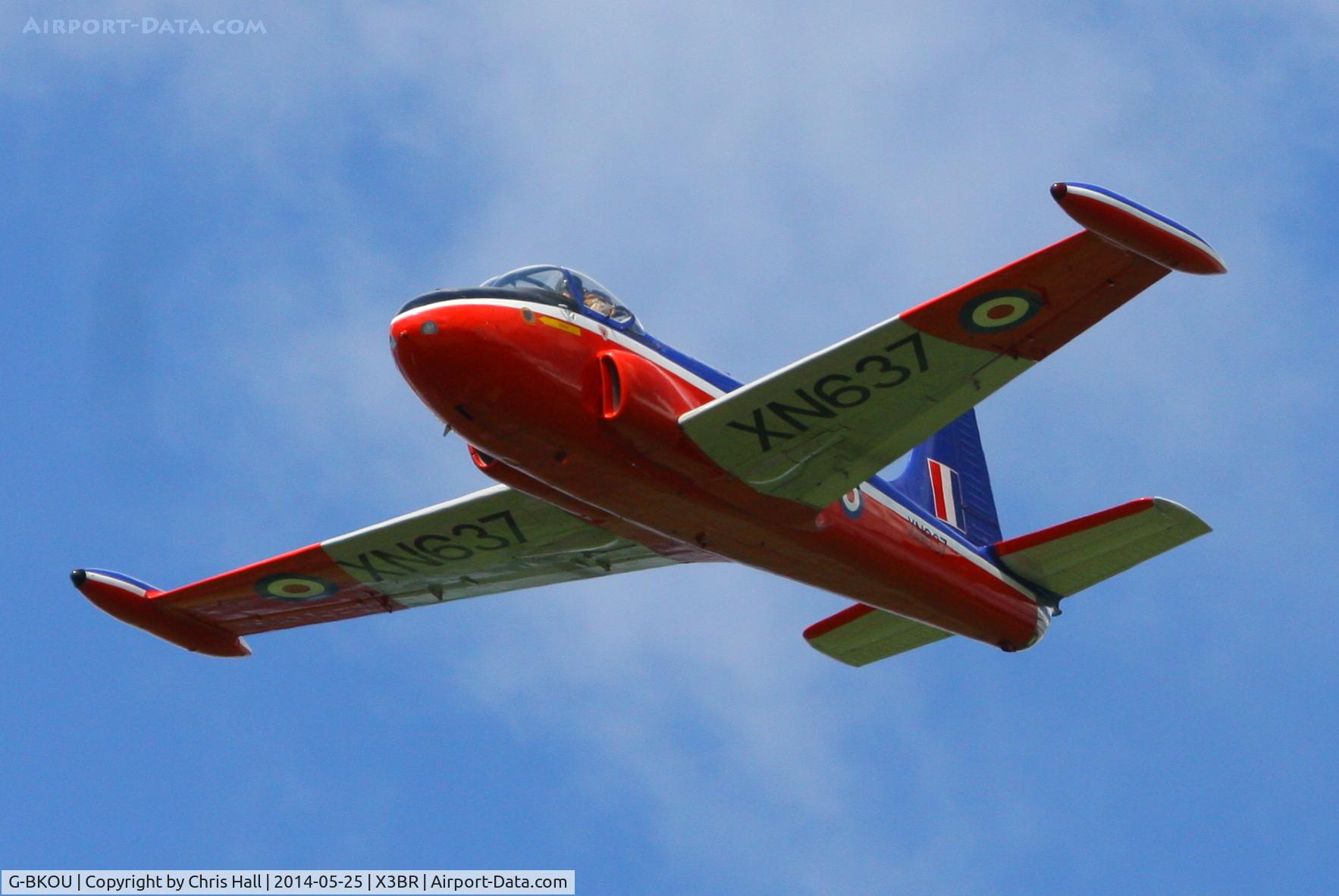 G-BKOU, 1961 Hunting P-84 Jet Provost T.3 C/N PAC/W/13901, visitor at the Cold War Jets Open Day 2014