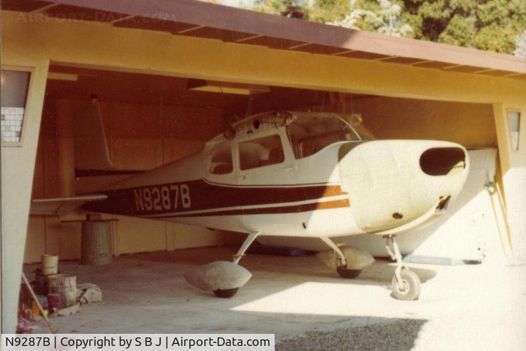 N9287B, 1958 Cessna 175 Skylark C/N 55087, Owned 87B for a short time in 1978.The new co owner was not at all happy about this purchase!! 87B was destroyed in a landing accident at the Monterey airport in Calif. on 7-4-2001.