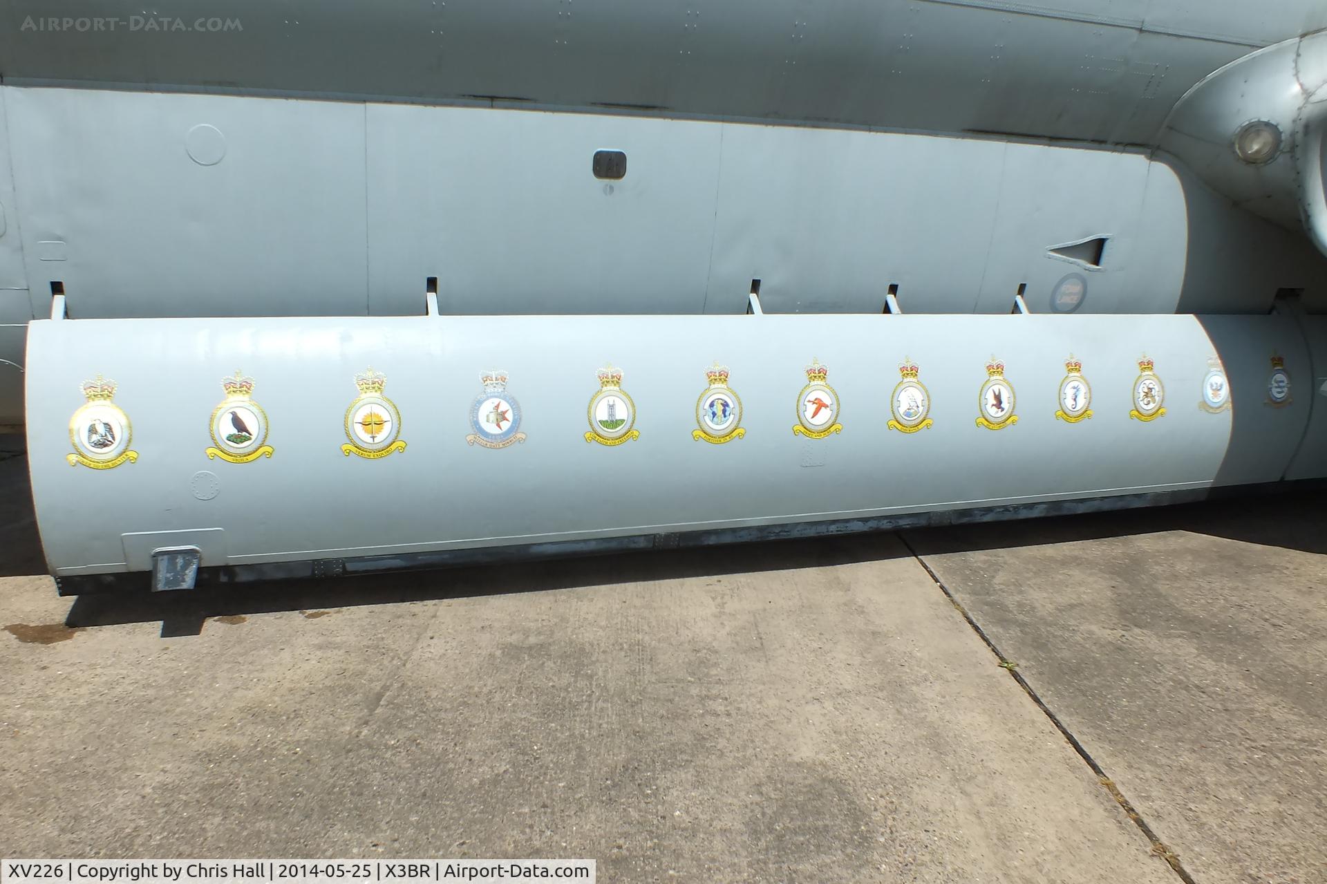 XV226, 1968 Hawker Siddeley Nimrod MR.2 C/N 8001, Nimrod squradron badges on the bombay doors