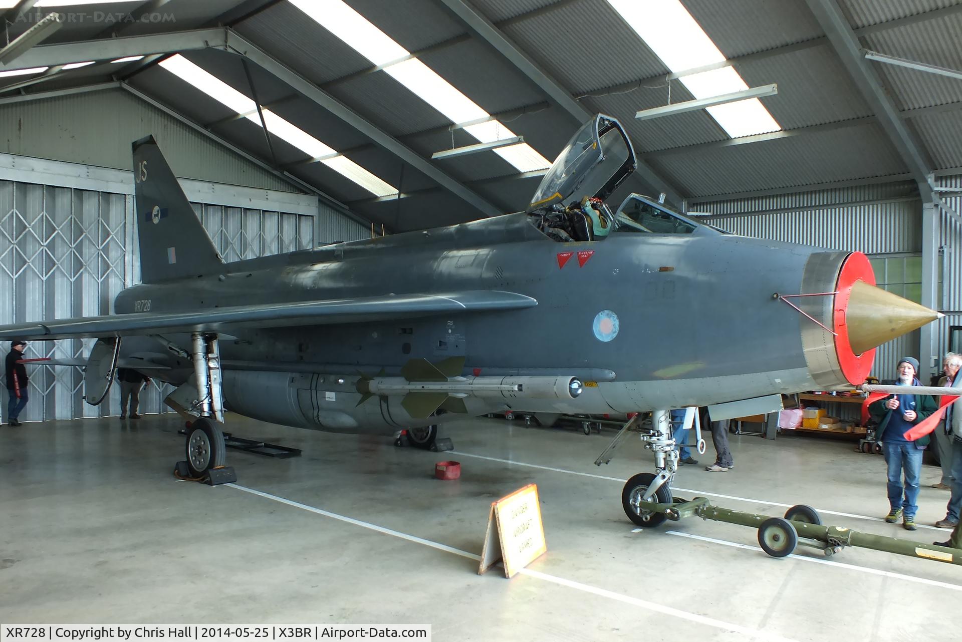 XR728, 1965 English Electric Lightning F.6 C/N 95213, in the QRA shed prior to it taxy run