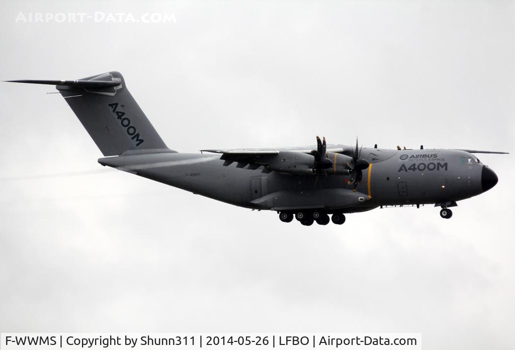 F-WWMS, 2010 Airbus A400M Atlas C/N 003, Landing rwy 32L with new titles