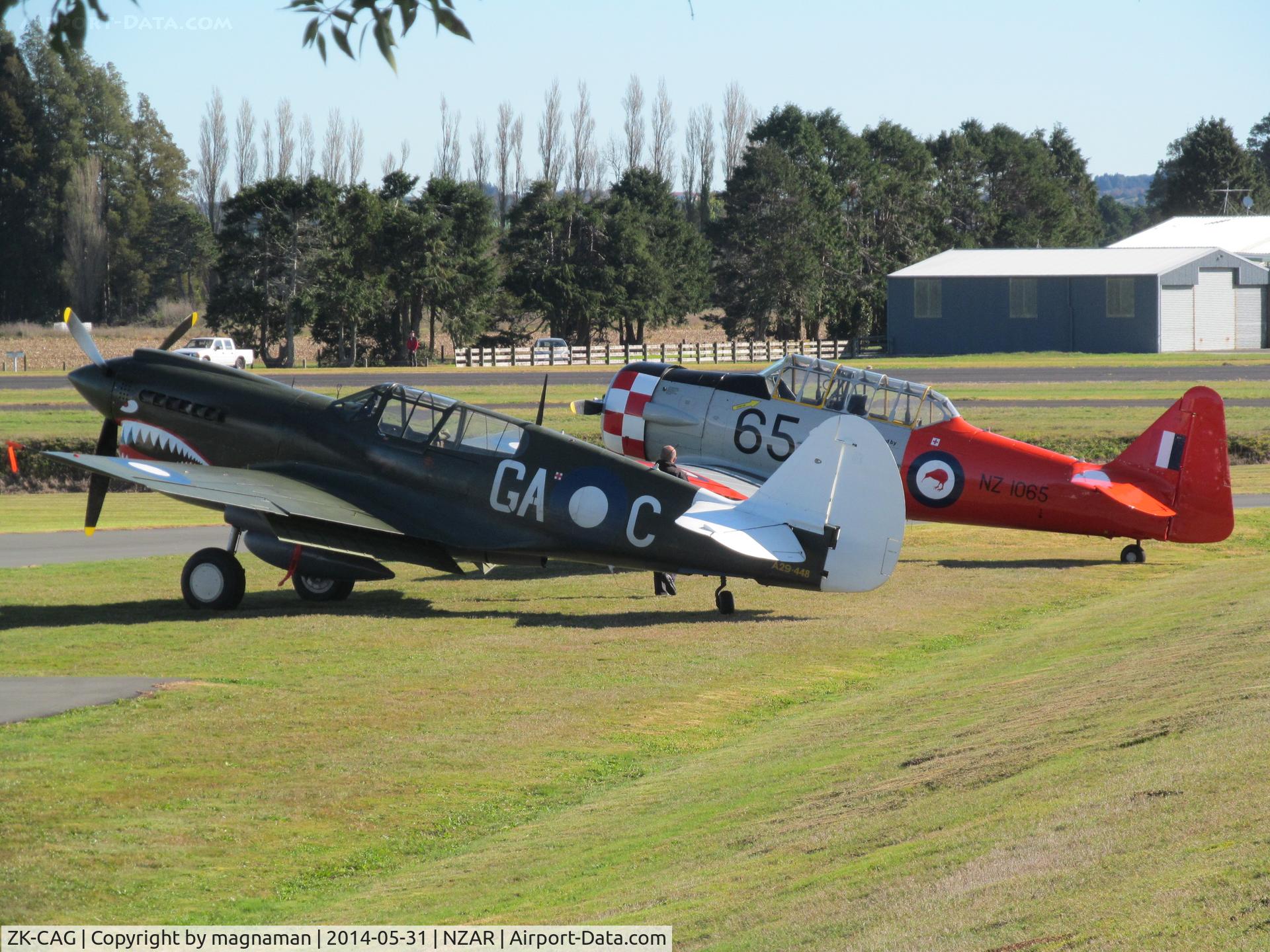 ZK-CAG, 1943 Curtiss P-40N Warhawk C/N 28492, with freind