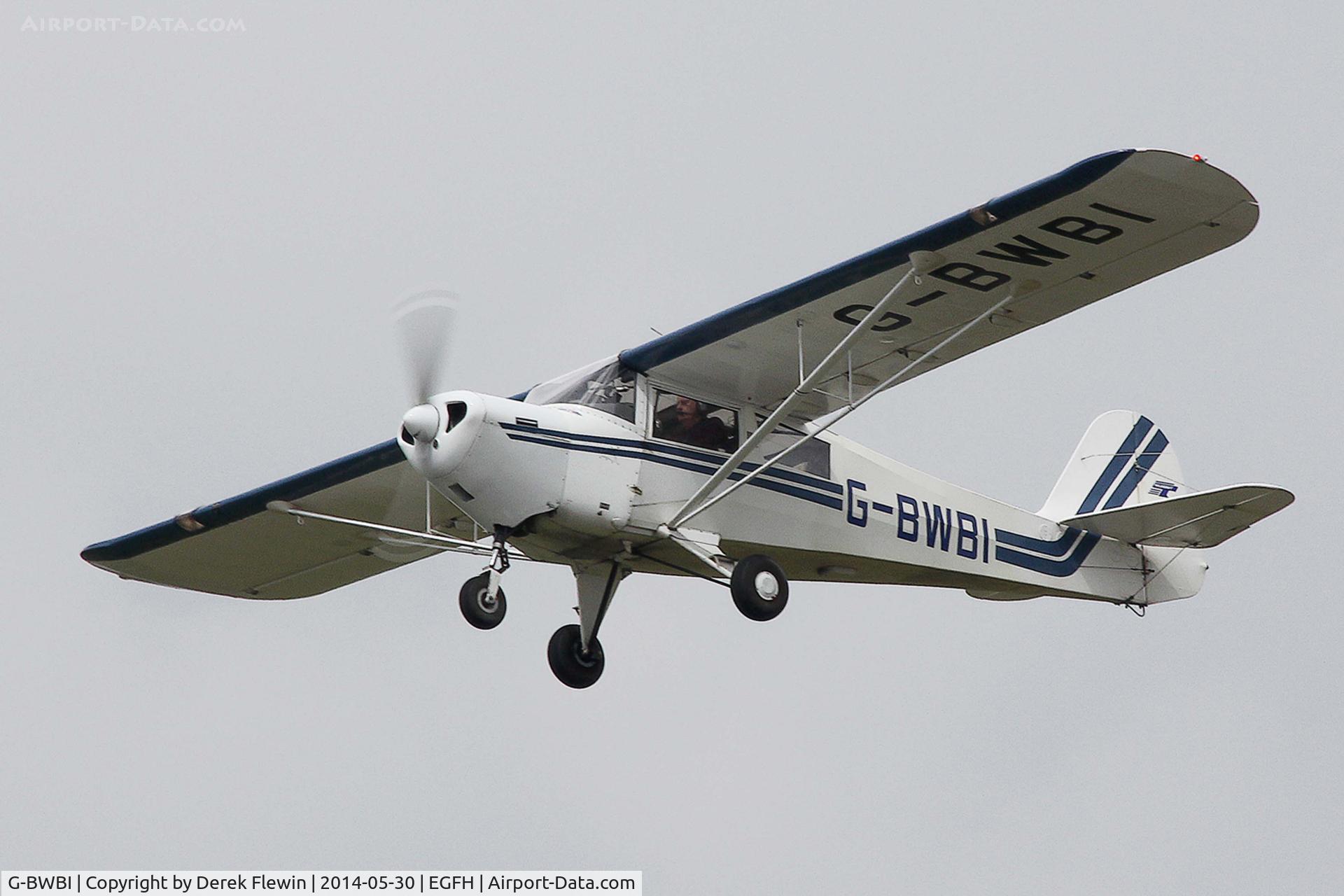 G-BWBI, 1991 Taylorcraft F22A C/N 2207, Seen pulling out from runway 22 at EGFH.
