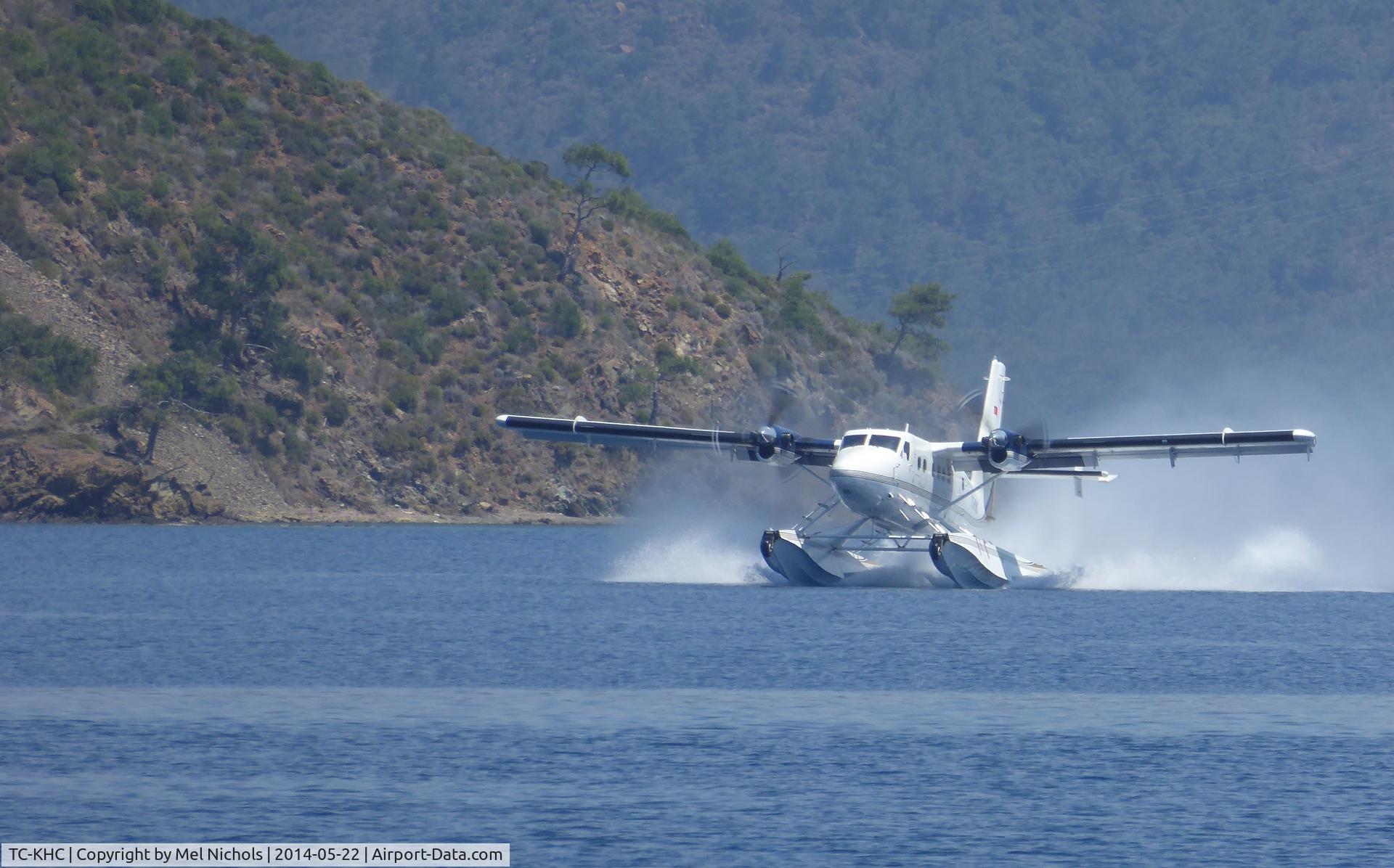 TC-KHC, 2012 Viking DHC-6-400 Twin Otter C/N 857, Taking off from Hisaronu Limani, Turkey