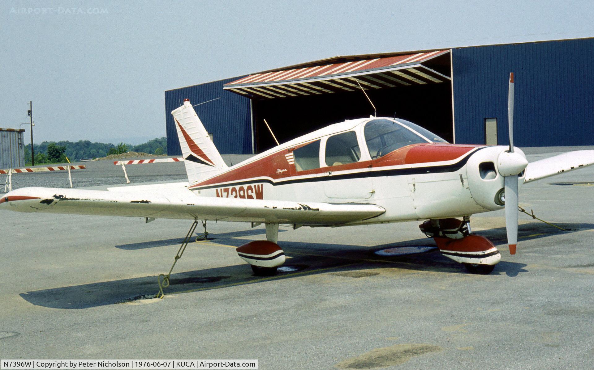 N7396W, 1963 Piper PA-28-180 C/N 28-1284, This Piper PA-28-180 Cherokee was seen at Oneida County Airport in New York State in the Summer of 1976 - the airport closed in 2007.