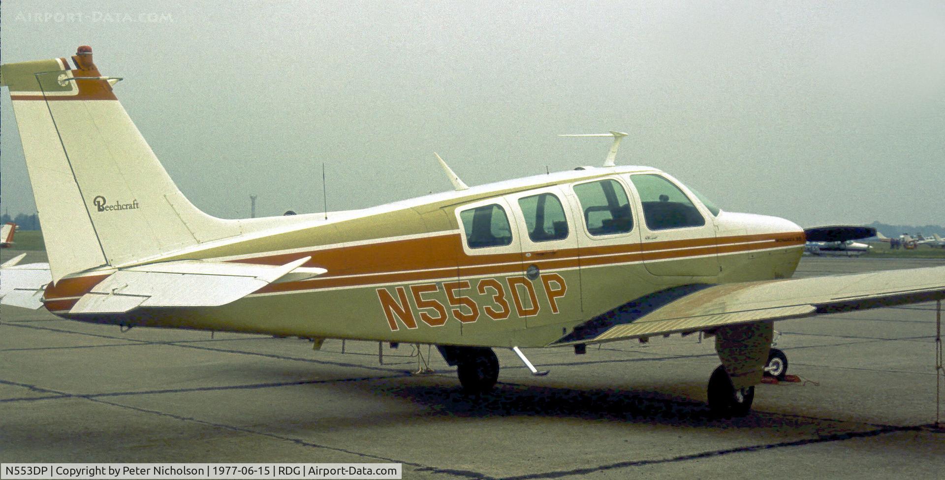 N553DP, 1969 Beech 36 Bonanza C/N E-146, This Beech A36 Bonanza was seen at the 1977 Reading Airshow.