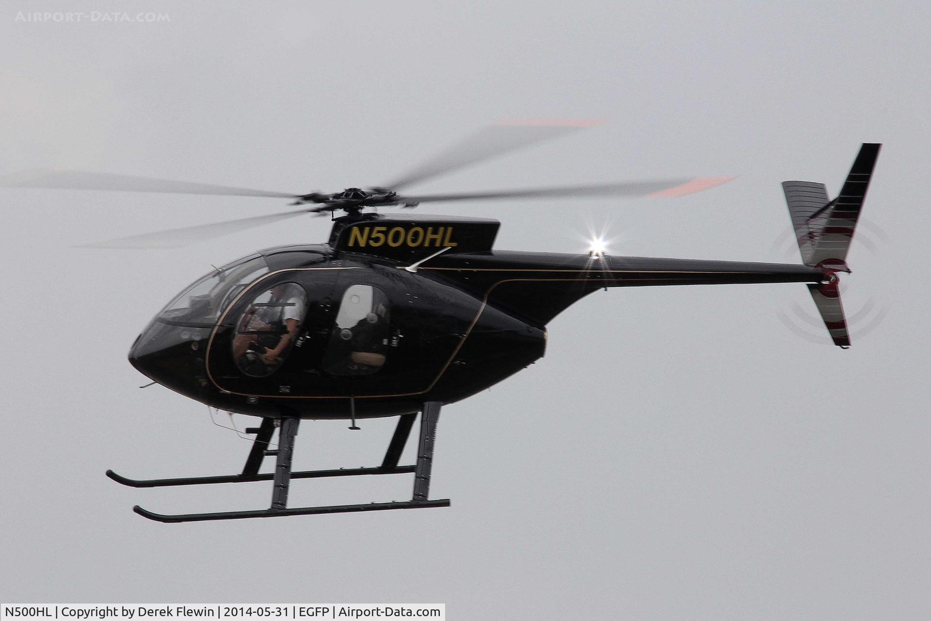 N500HL, Hughes 369HS C/N 110288-S, Also registered as, N239MW, seen shortly after lifting at EGFP.