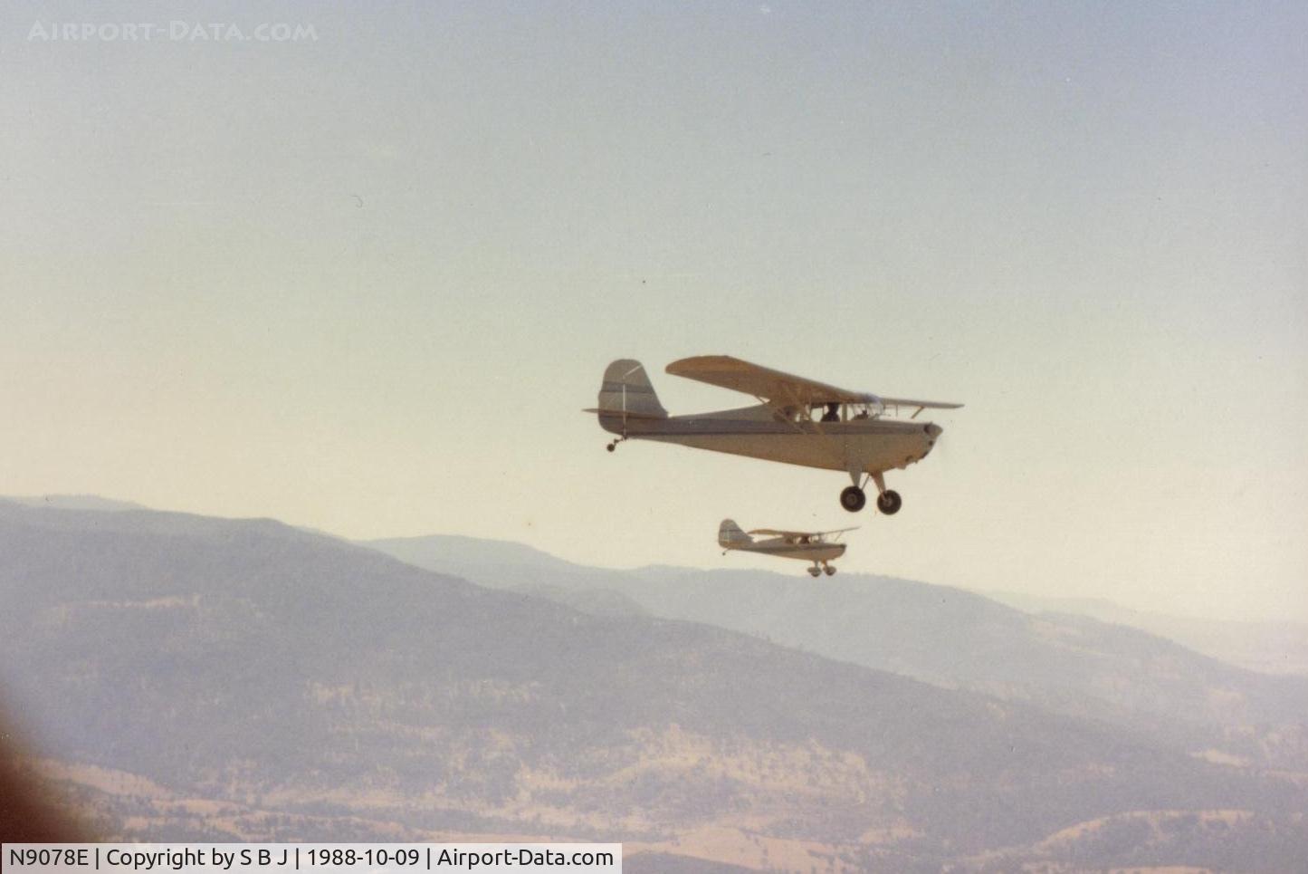 N9078E, 1946 Aeronca 11AC Chief C/N 11AC-710, 78E with Chief 42E in the distance, over San Andreas,Calif. flying to Westover airport on this beautiful fall day in California!