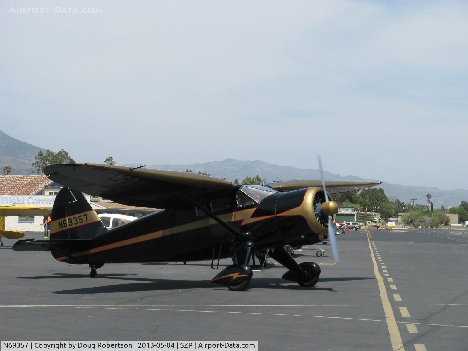 N69357, 1944 Stinson V77 Reliant C/N 77-448, 1944 Stinson V-77 by Vultee Aircraft, Lycoming R-680-13 per engine data plate, 9 cylinder 300 Hp radial, engine start