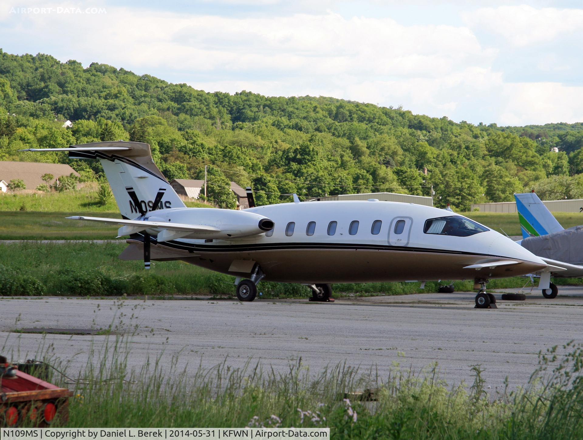 N109MS, 1991 Piaggio P-180 C/N 1008, Funny to spot this Italian machina sortiva at such a humble little airport.