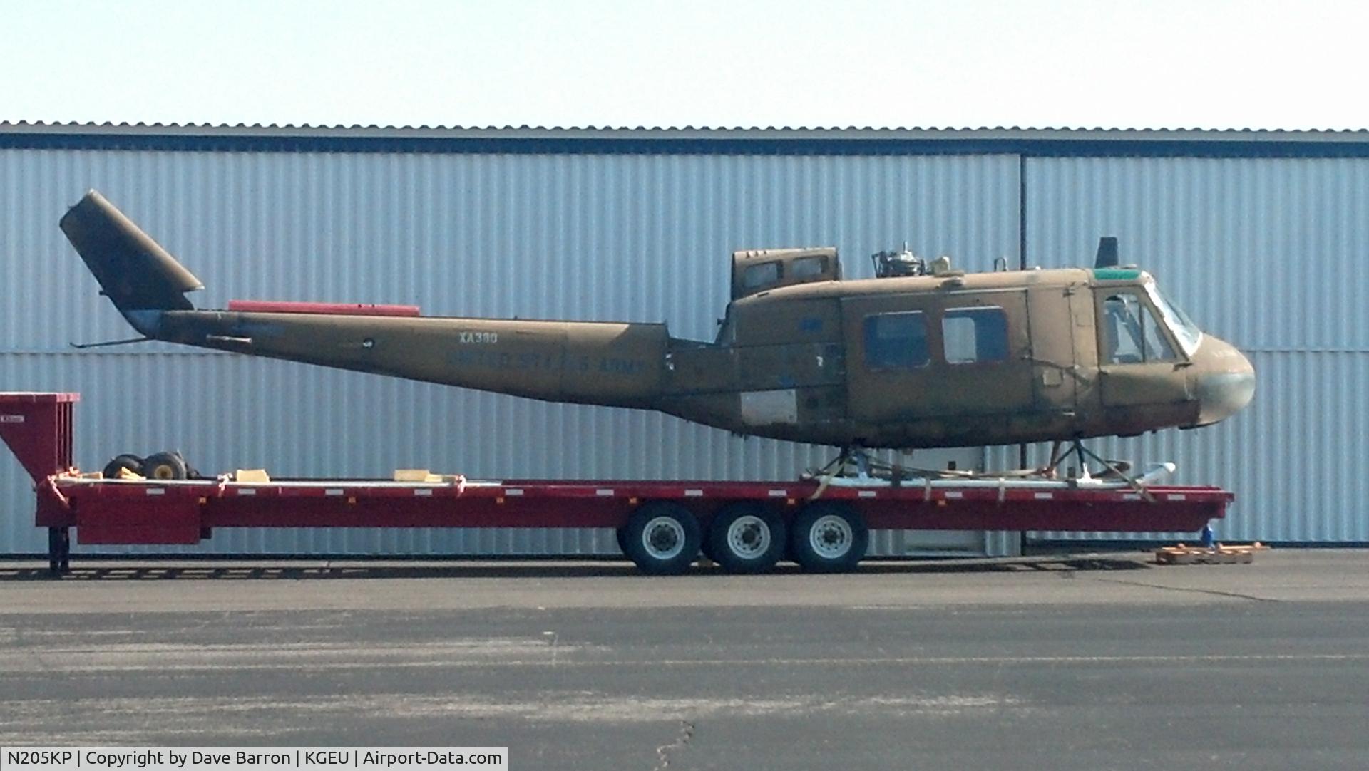 N205KP, 1962 Bell UH-1H Iroquois C/N 4003, 62-02108 UH-1D, upgraded to H. As it arrived at the Light Horse Legacy hanger  Sept 2013