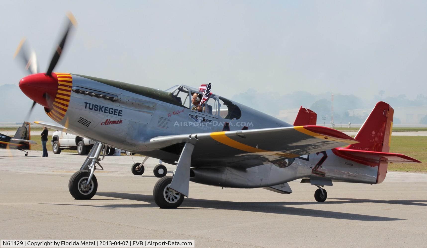 N61429, 1942 North American P-51C Mustang C/N 103-26199, Red Tails P-51C at New Smyrna Beach Airshow