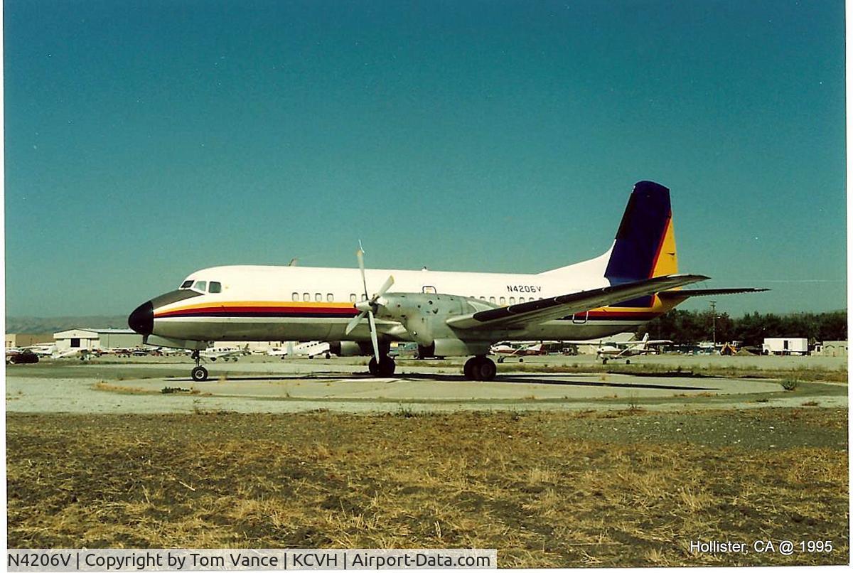 N4206V, 1973 NAMC YS-11A-500 C/N 2178, N4206V shown at Hollister, CA - USA early 1990s.