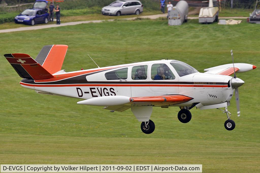 D-EVGS, 1953 Beechcraft D35 Bonanza C/N D-3637, at hahnweide