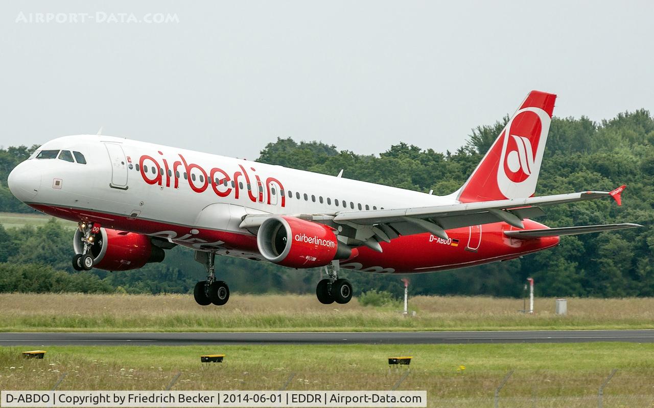 D-ABDO, 2007 Airbus A320-214 C/N 3055, moments prior touchdown