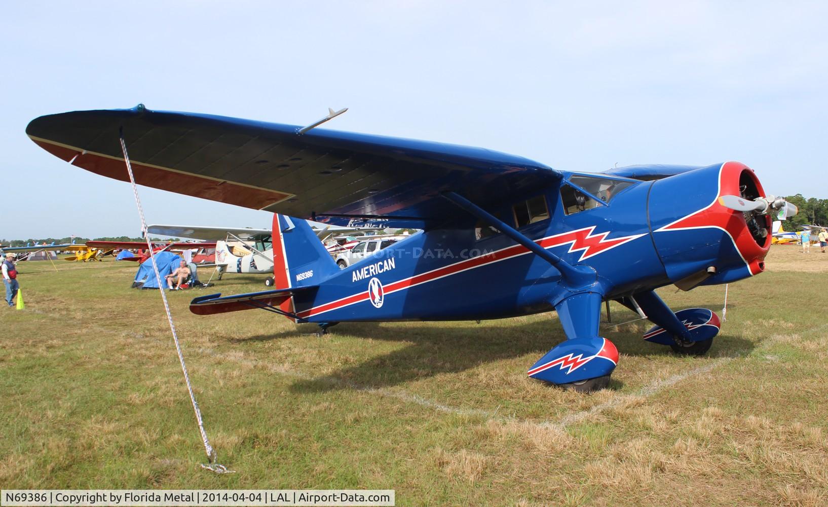 N69386, Stinson V77 Reliant C/N 77-332, Stinson V77 in American Airways Route Plane colors at Sun N Fun 2014