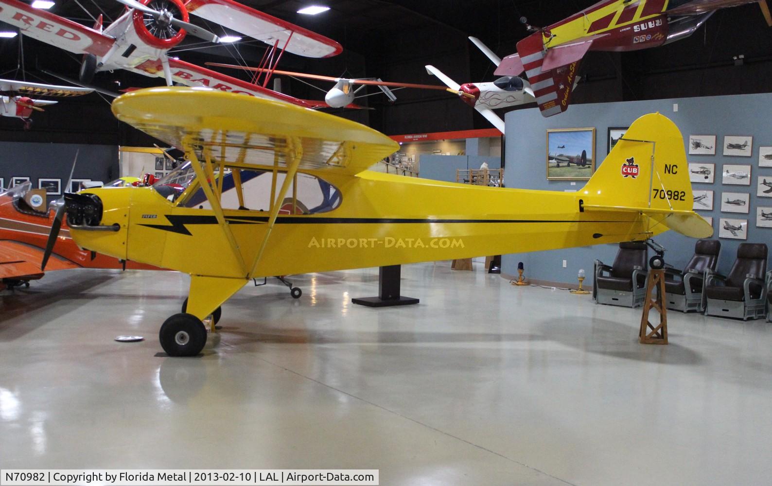 N70982, 1946 Piper J3C-65 Cub Cub C/N 18009, Piper J3 Cub at Florida Air Museum