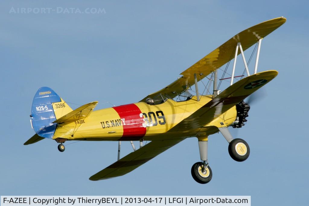 F-AZEE, 1941 Boeing N2S-4 Kaydet (A75N1) C/N 75-3286, This Stearman fly regularly when sun shine.