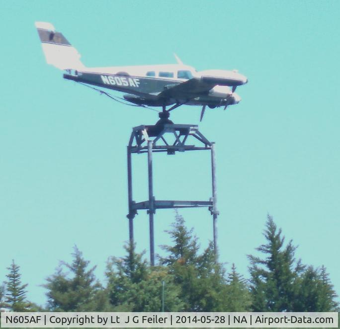 N605AF, 1960 Cessna U-3B (310M) C/N 310M-0009, Found N605AF mounted nicely checking wind direction in Northwestern SD. Very cool, moved smoothly on it's pedestal with props turning from wind-WOW!