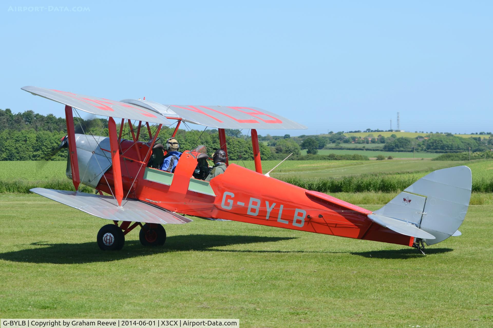 G-BYLB, 1940 De Havilland DH-82A Tiger Moth II C/N 83286, about to depart.