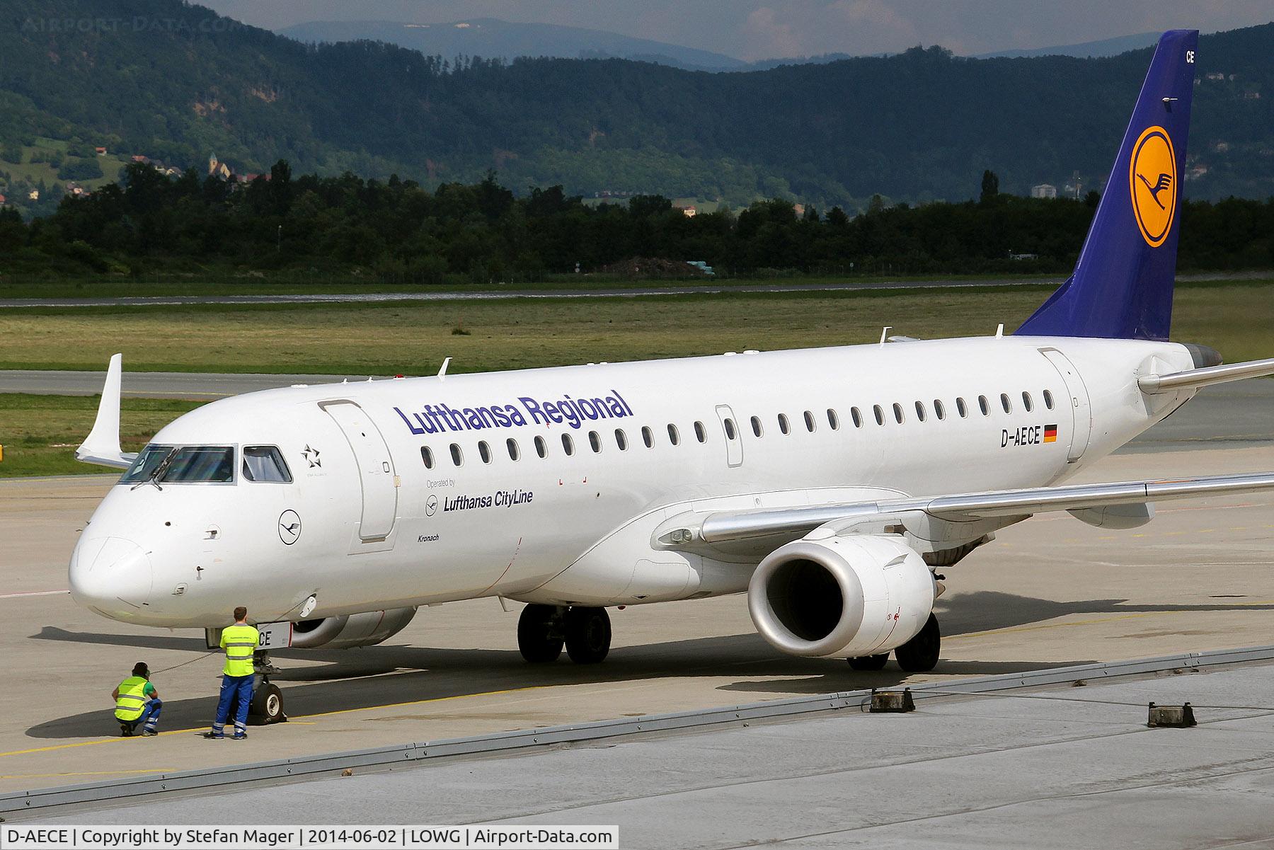 D-AECE, 2010 Embraer 190LR (ERJ-190-100LR) C/N 19000341, Lufthansa Embraer 190 @GRZ