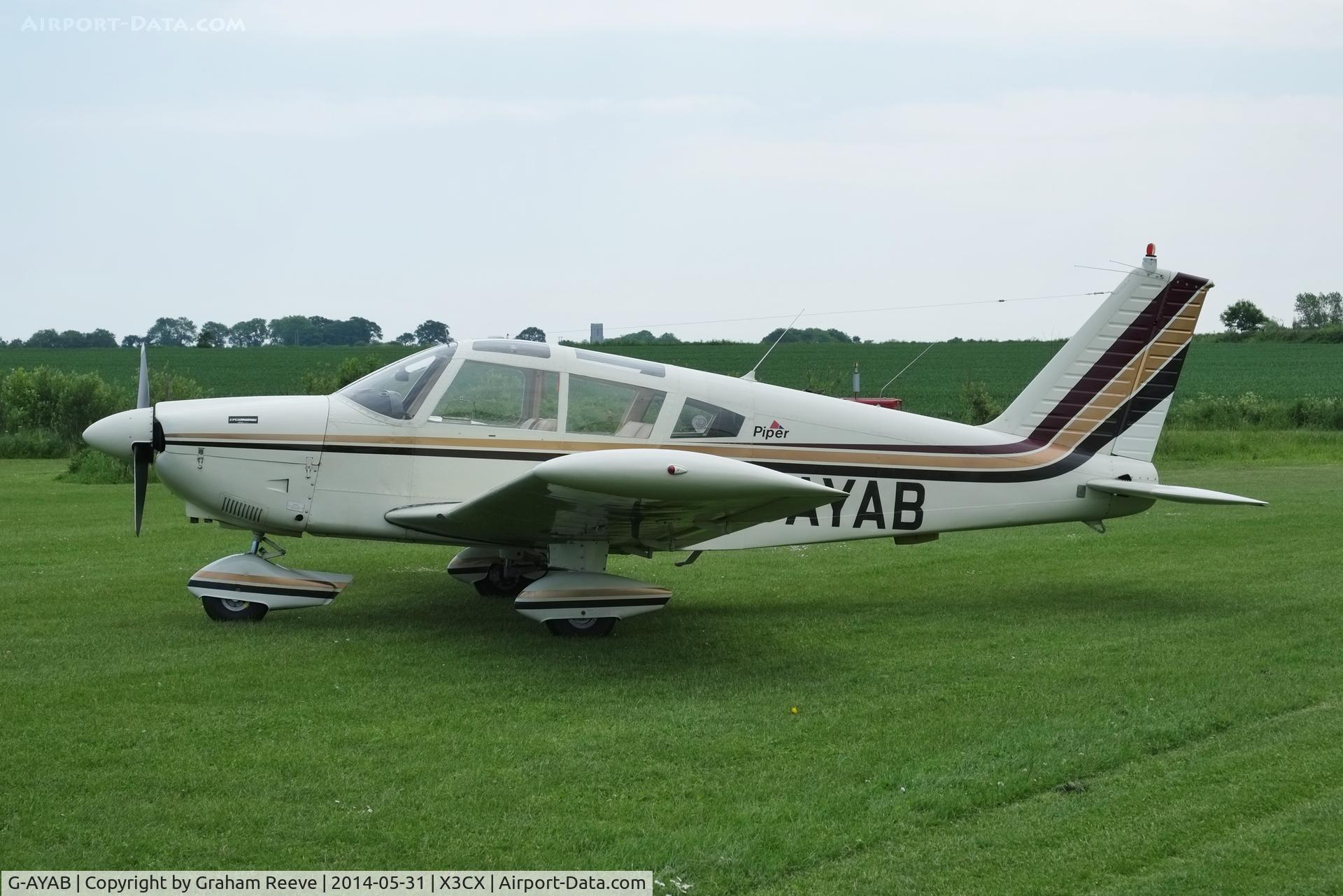 G-AYAB, 1970 Piper PA-28-180 Cherokee C/N 28-5804, Parked at Northrepps.