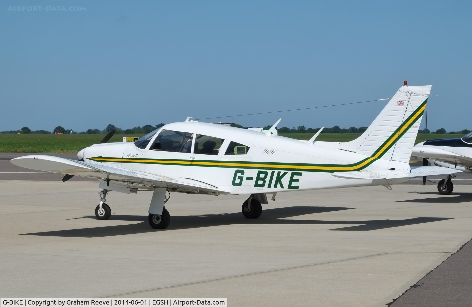 G-BIKE, 1973 Piper PA-28R-200-2 Cherokee Arrow II C/N 28R-7335173, Parked at Norwich.