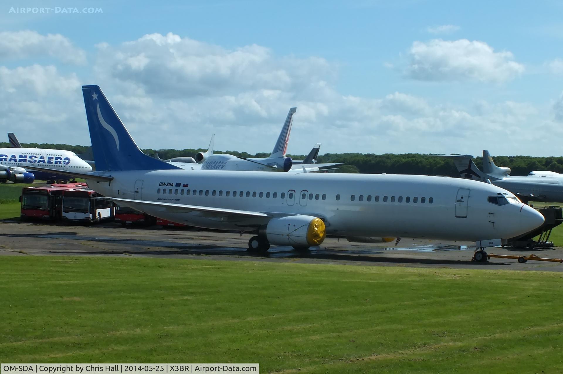 OM-SDA, 1991 Boeing 737-476 C/N 24438, stored at Bruntingthorpe