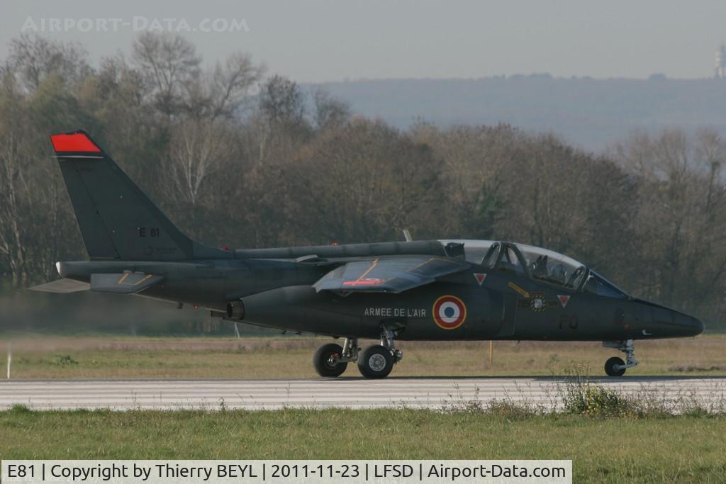 E81, Dassault-Dornier Alpha Jet E C/N E81, Note the absence of the squadron insignia and squadron code