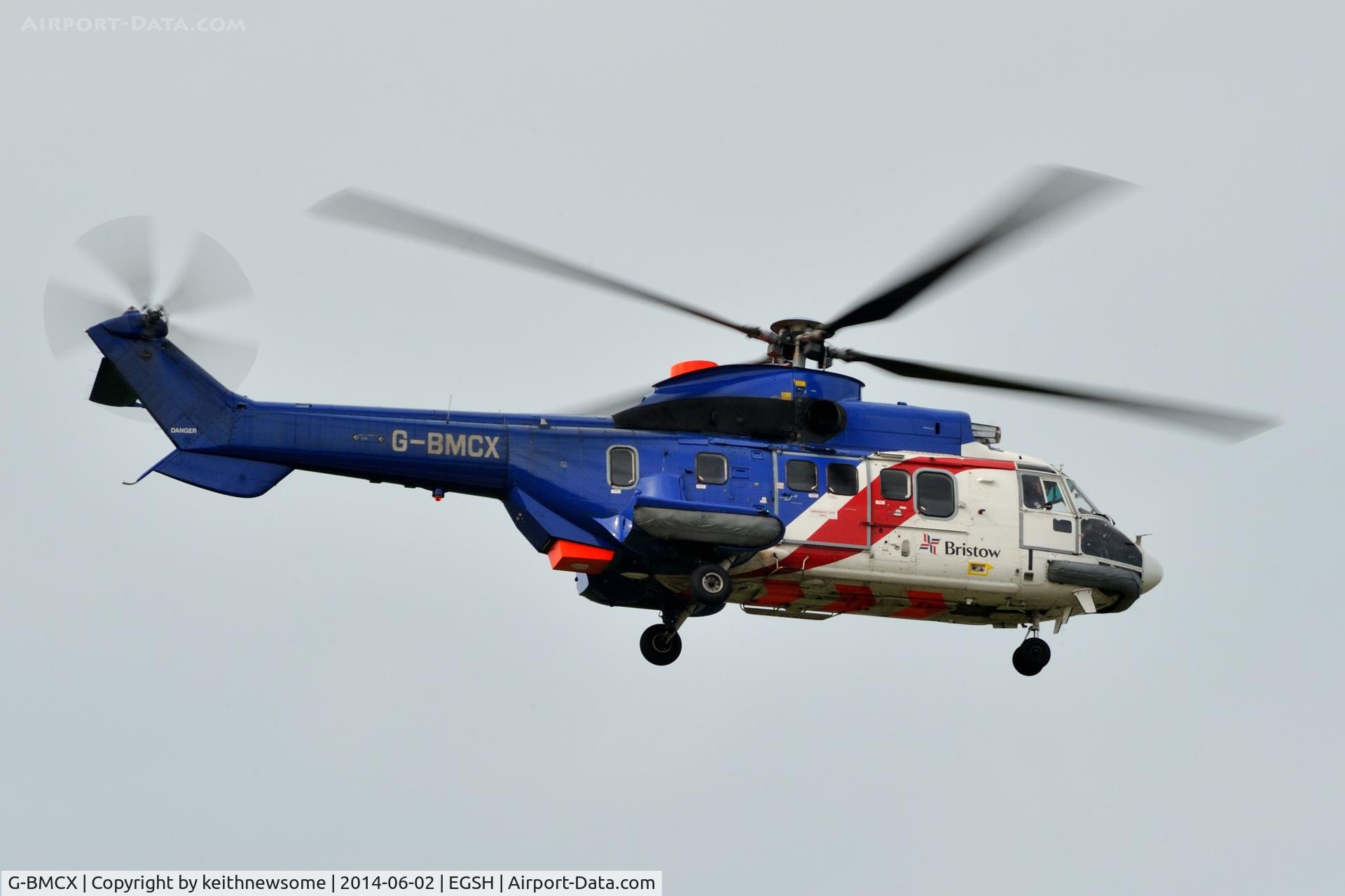 G-BMCX, 1985 Aerospatiale AS-332L Super Puma C/N 2164, Arriving from 'offshore' !