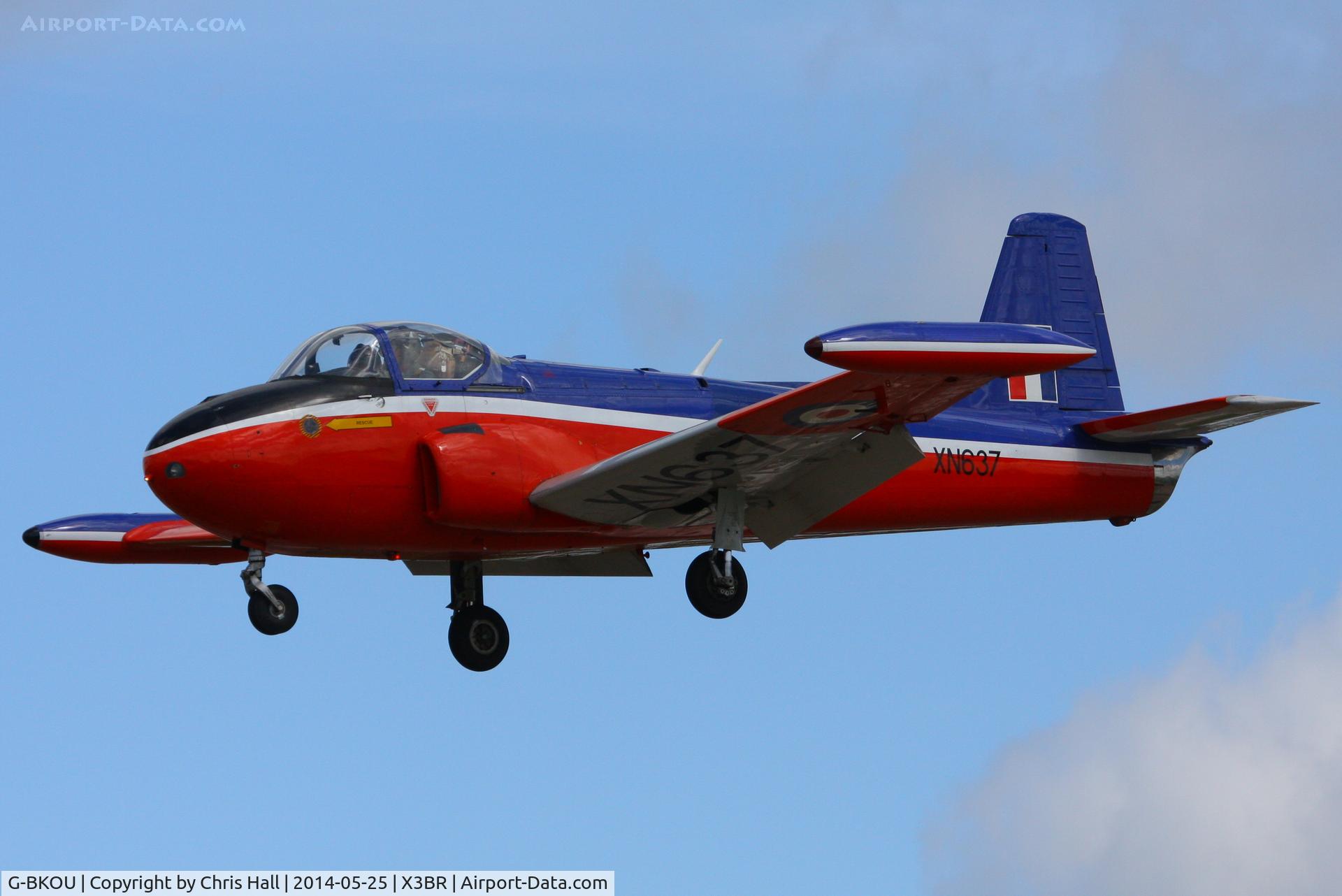 G-BKOU, 1961 Hunting P-84 Jet Provost T.3 C/N PAC/W/13901, visitor at the Cold War Jets Open Day 2014