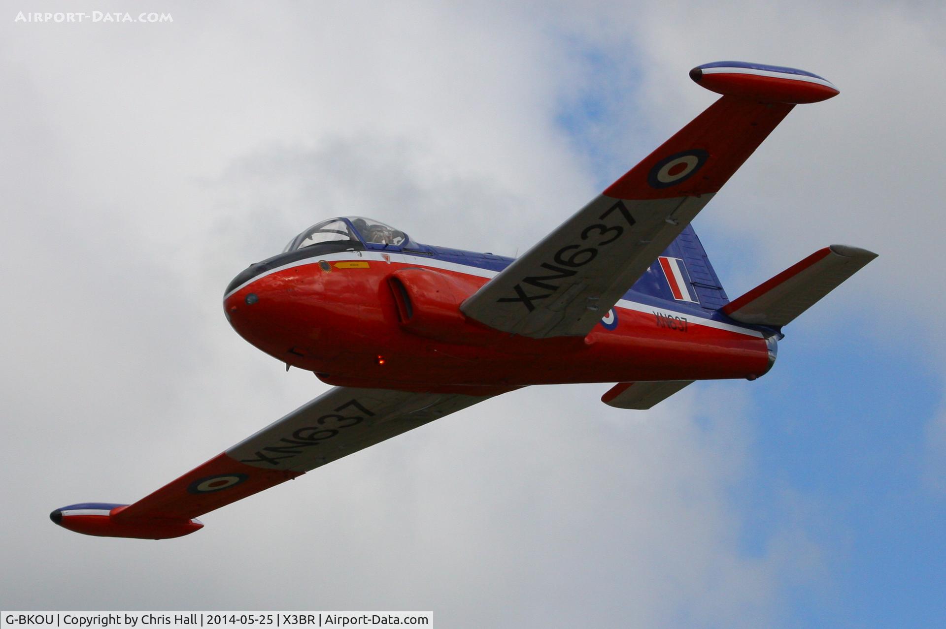G-BKOU, 1961 Hunting P-84 Jet Provost T.3 C/N PAC/W/13901, visitor at the Cold War Jets Open Day 2014