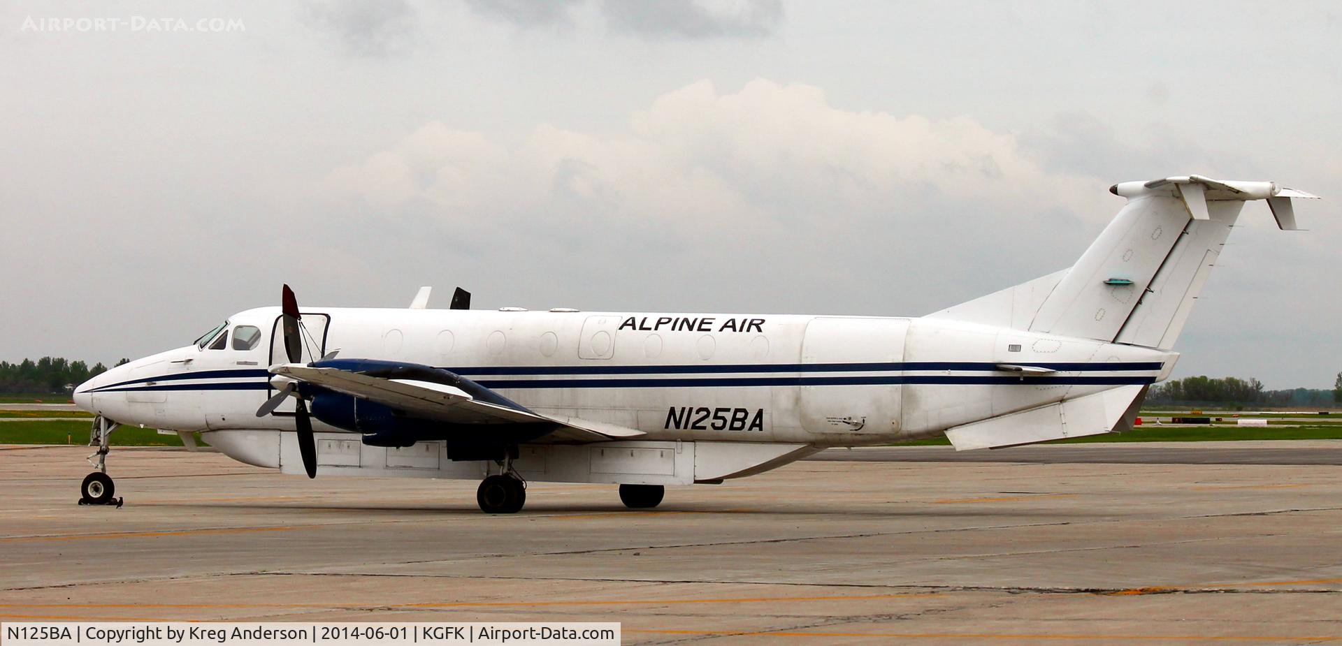 N125BA, 1984 Beech 1900C C/N UB-6, Beech 1900 operated by Alpine Air on the ramp in Grand Forks, ND.