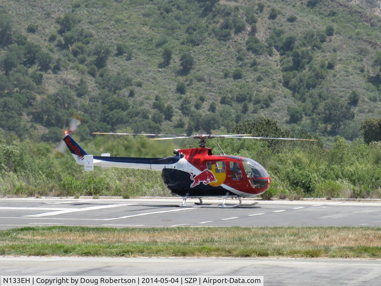 N133EH, 1982 MBB Bo-105CBS-4 C/N S-598, 1982 Messerschmitt-Bolkow-Blohm Gmbh BO105 CBS4 of RED BULL, 2 Rolls Royce Allison 250 C20 Turboshafts 420 shp ea. Modified. Only helo FAA approved for unlimited aerobatics (except outside loops) engine warmup.