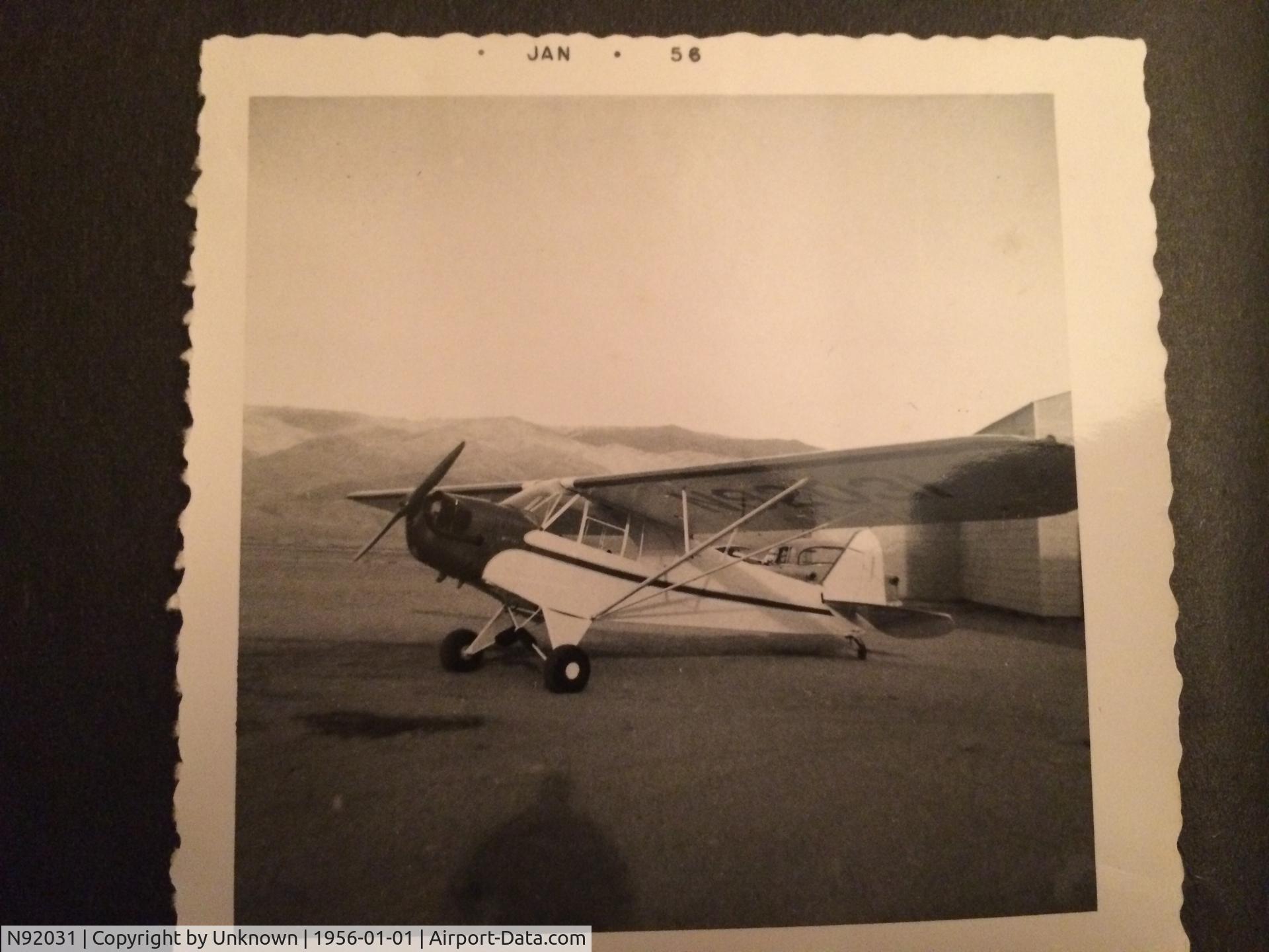 N92031, 1946 Piper J-3C Cub C/N 16464, Photo found in family photo album.